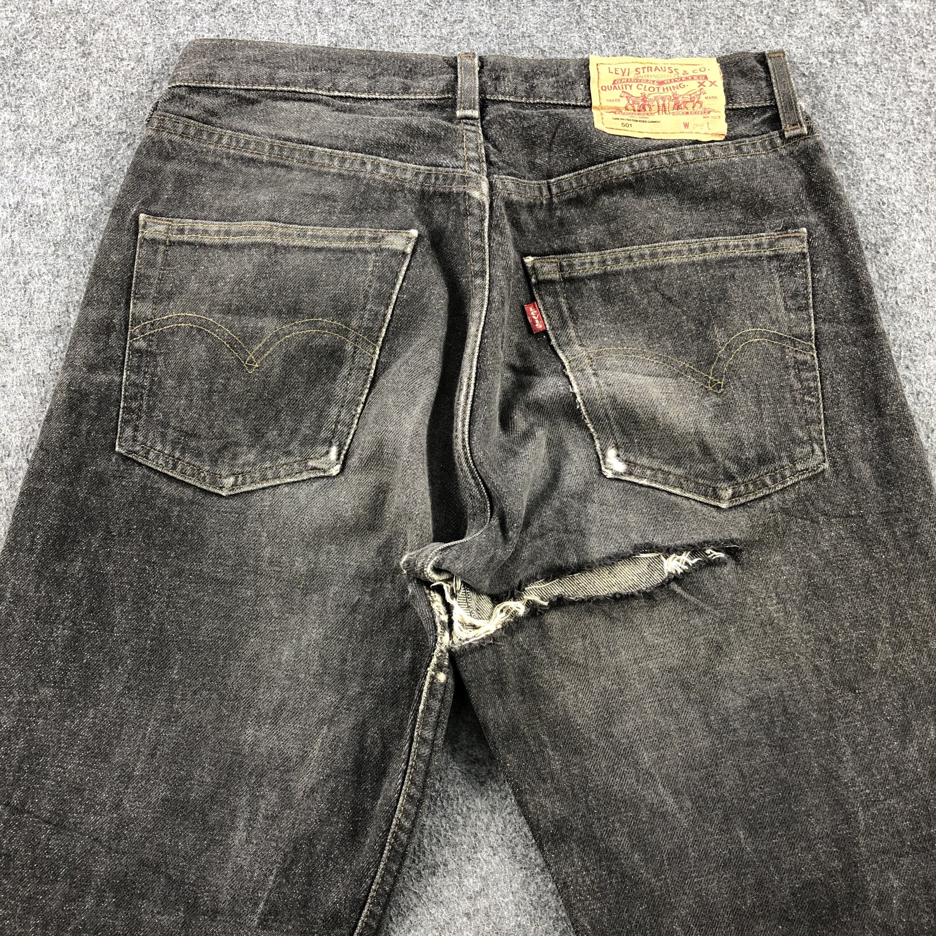 Levi's × Vintage 90s Vintage Levis 501 Black Jeans-JM2058 Size US 30 / EU 46 - 4 Thumbnail