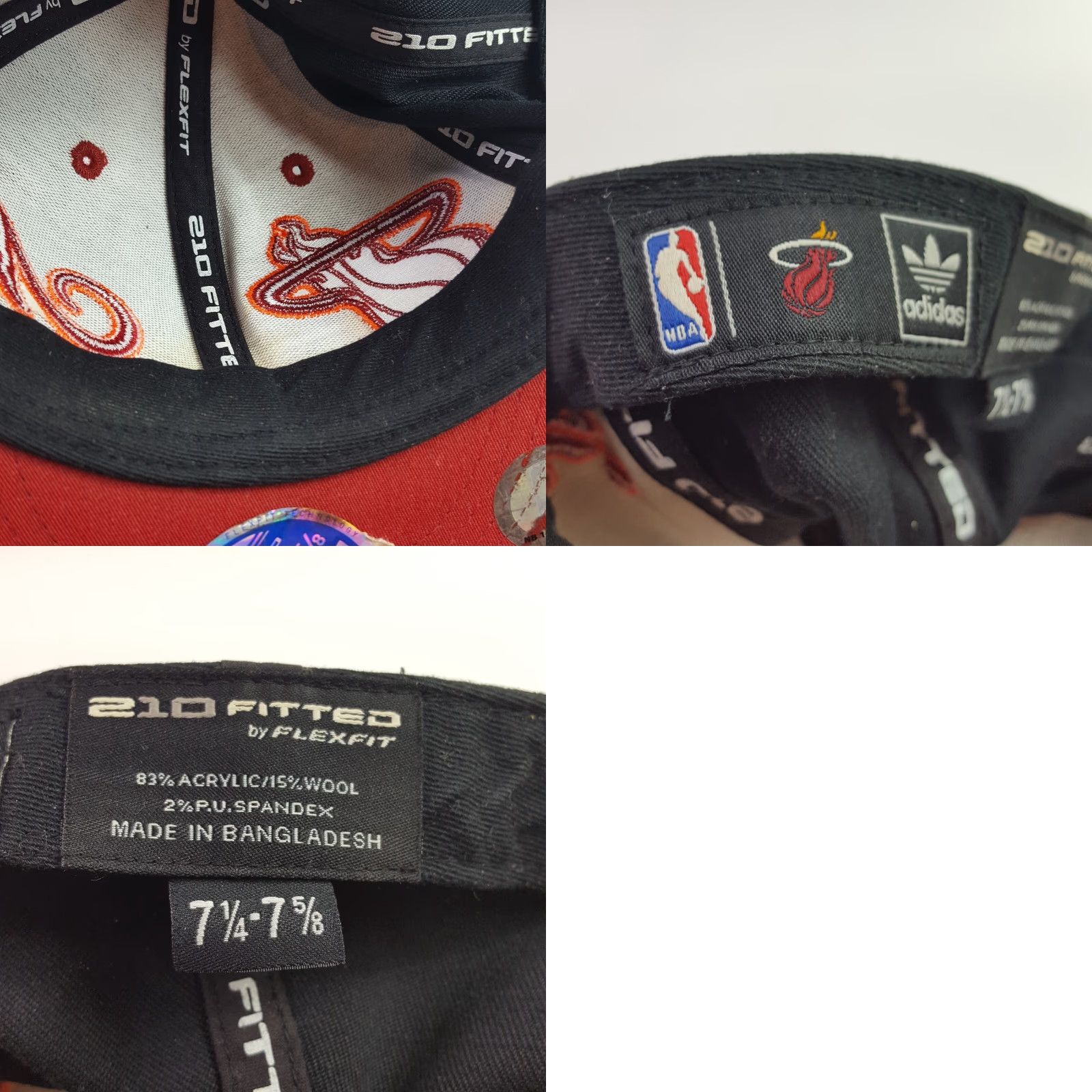 Adidas VINTAGE adidas Miami Heat Hat Baseball Cap NFL NBA Basketball Twill Embroidered 90s Y2K Men's Large Black Cap Logo Size ONE SIZE - 8 Thumbnail
