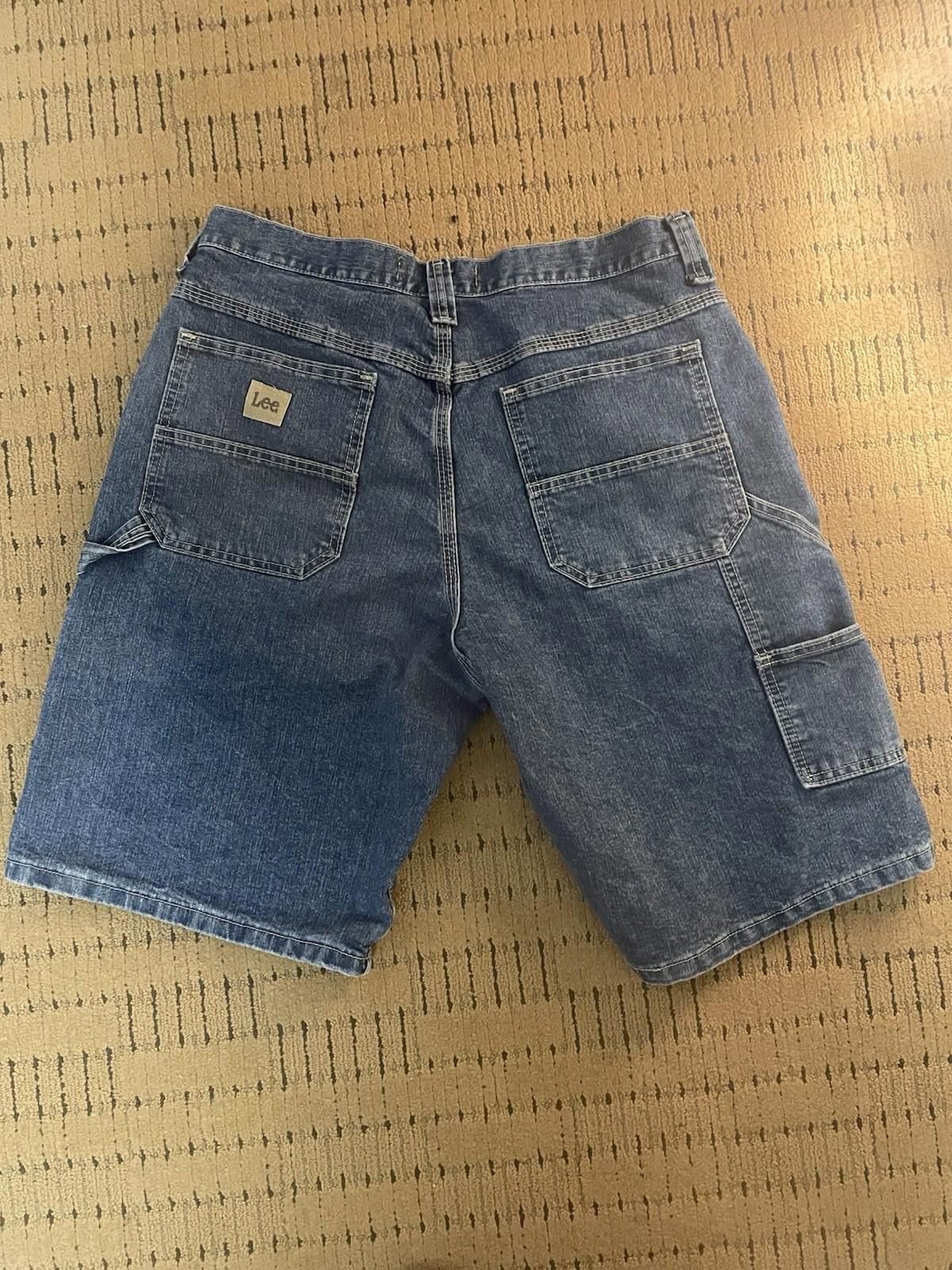 Lee Vintage LEE Jorts Men's 32 Blue Denim Loose Carpenter Shorts Size US 32 / EU 48 - 1 Thumbnail