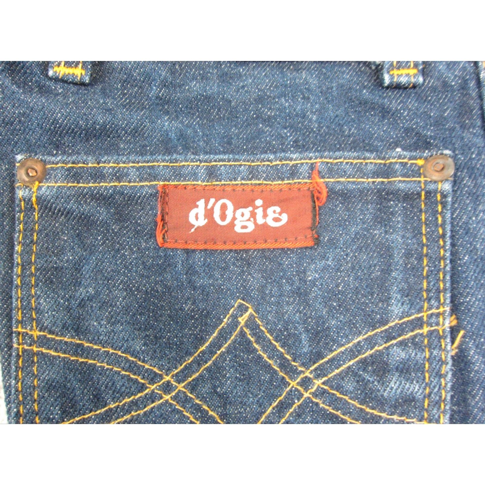 Denime VINTAGE d’Ogie Jeans Womens 11 26x34 Blue Denim Talon Zip 60s 70s Size 32" / US 10 / IT 46 - 4 Thumbnail