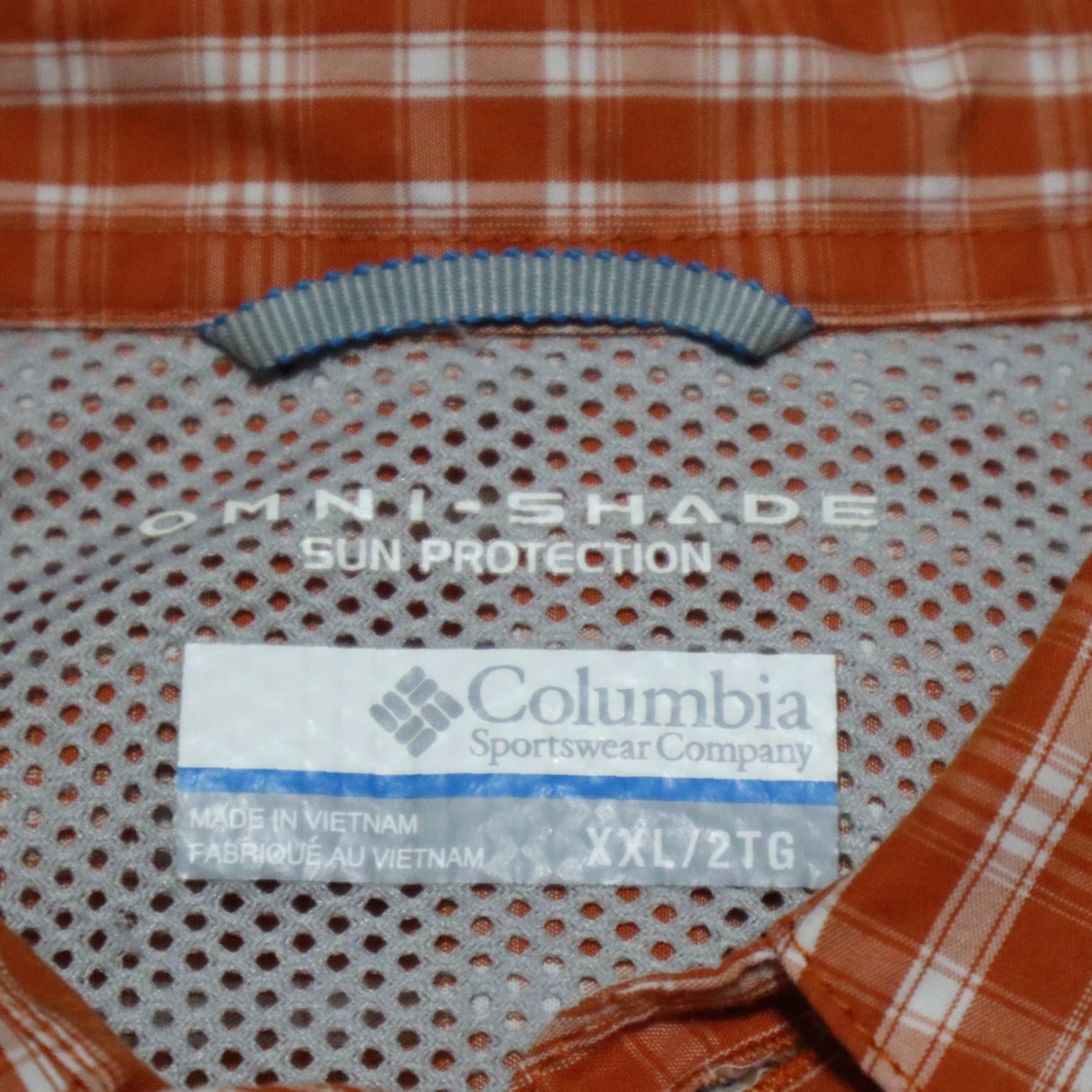 Vintage Columbia Shirt Men Large Orange Plaid Nylon Vented Omi Shade Zip Pocket Button Front 90s Casual Mens Size US L / EU 52-54 / 3 - 4 Thumbnail