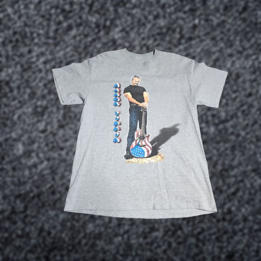 Doublet VINTAGE Aaron Tippin T-Shirt Country Music Tour Gray Short Sleeve Mens Regular Fit Double-Sided Patriotic Size US M / EU 48-50 / 2 - 1 Thumbnail