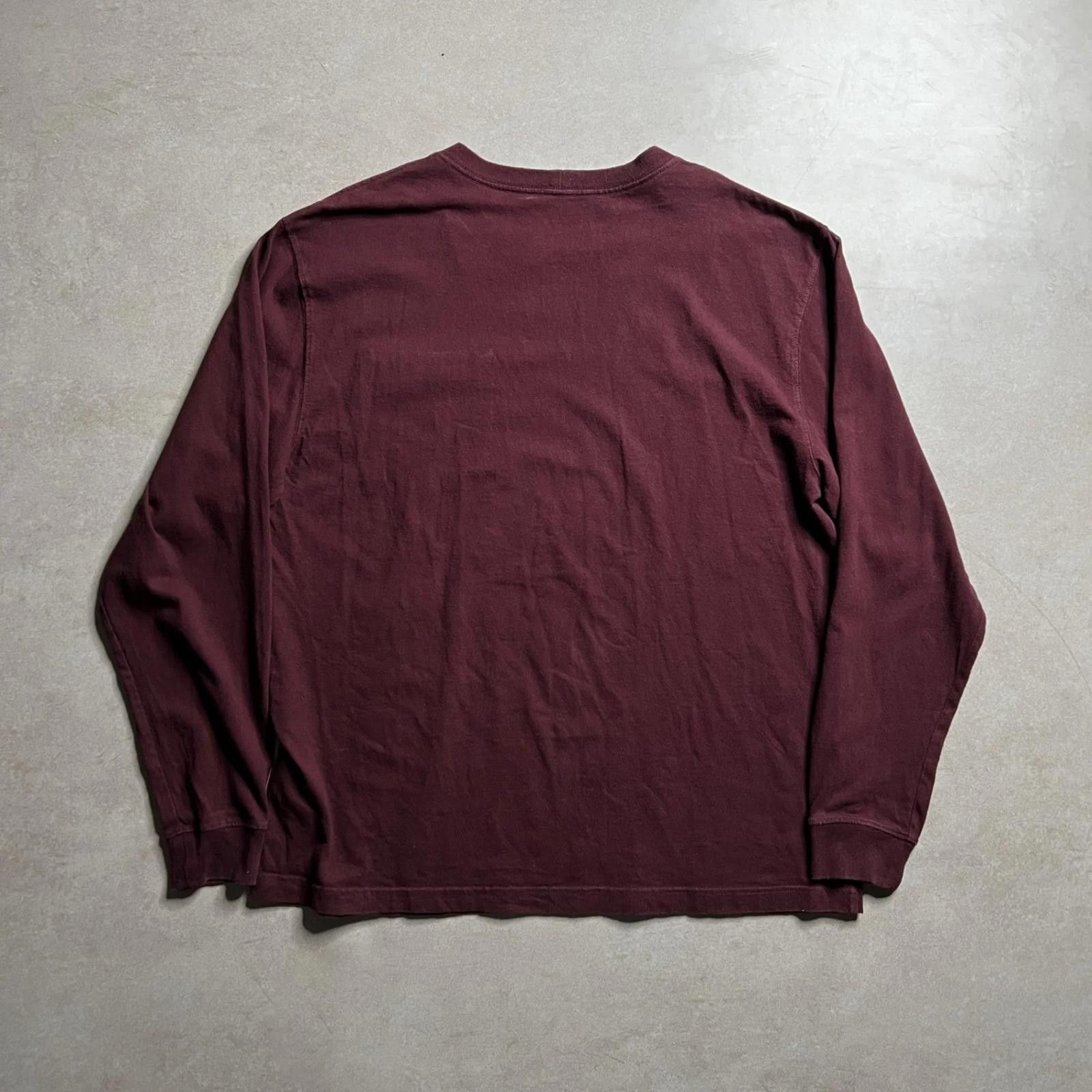 Carhartt Vintage Carhartt Burgundy Long Sleeve T-Shirt - L Size US L / EU 52-54 / 3 - 2 Thumbnail