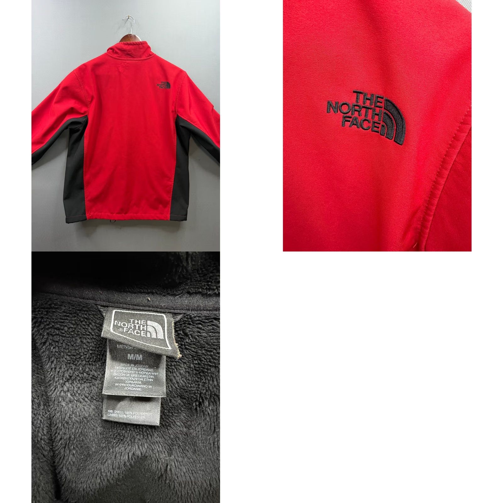 The North Face The North Face Windwall Softshell Jacket Mens Red Black Full Zip Fleece Lined Medium Size US M / EU 48-50 / 2 - 8 Thumbnail