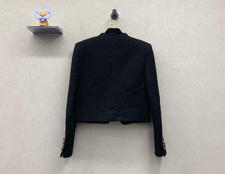 Saint Laurent Paris saint Laurent parisBlack Cropped Jacket 2503-Nextarrow Size XS / US 0-2 / IT 36-38 - 2 Thumbnail