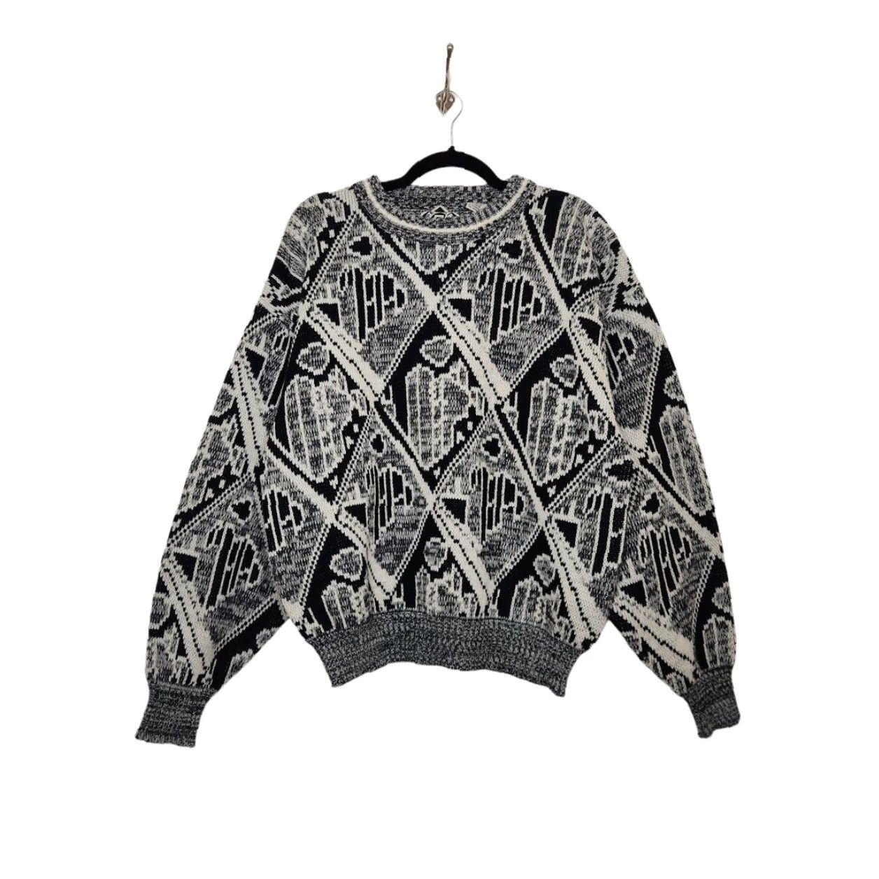 Vintage VINTAGE Permit Sweater Mens L Pullover Abstract Grunge Art Black White 80s 90s Size US L / EU 52-54 / 3 - 2 Thumbnail