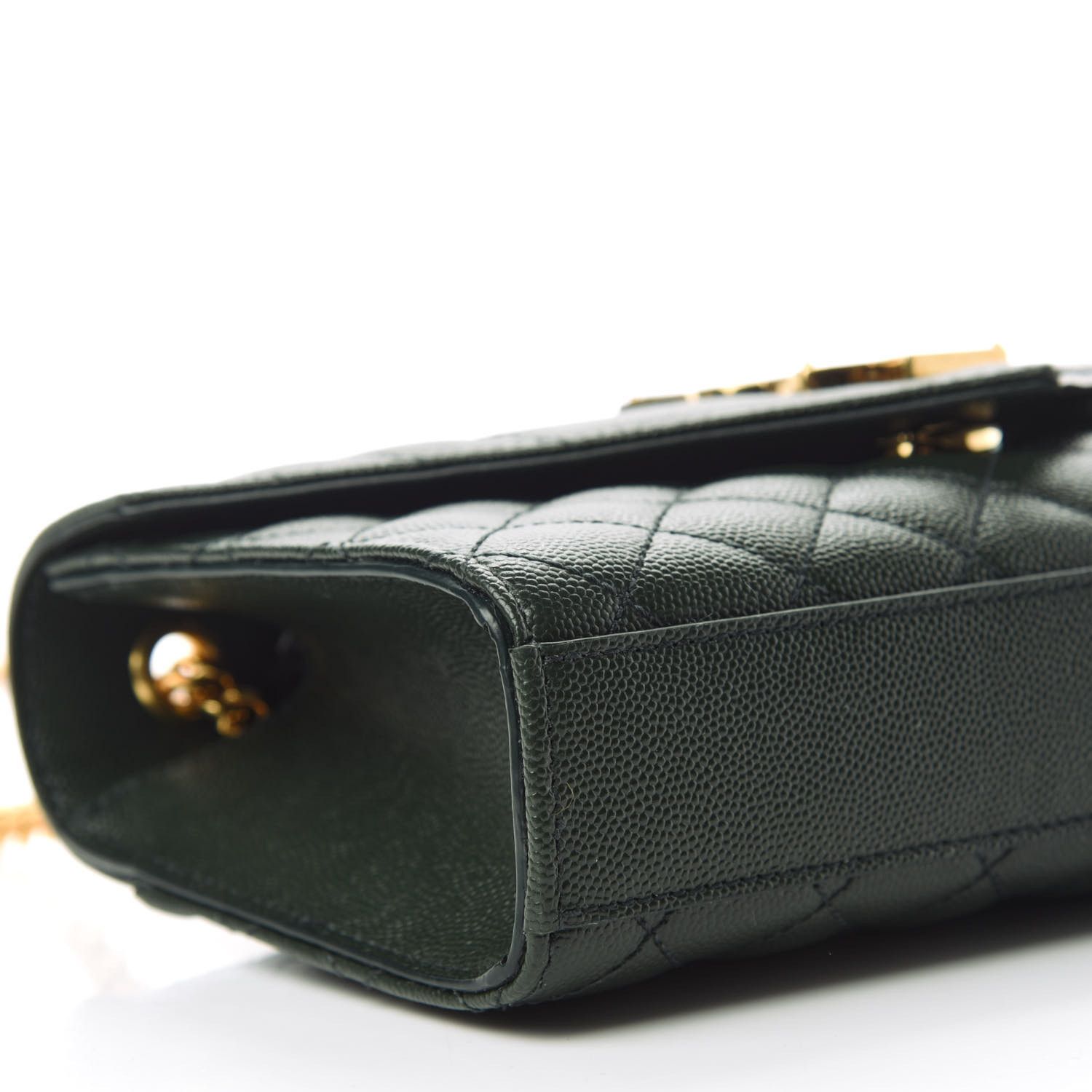 Saint Laurent Paris o1b1hav110724 Size: OS / Envelope Medium Bag in Dark Green Size ONE SIZE - 6 Thumbnail