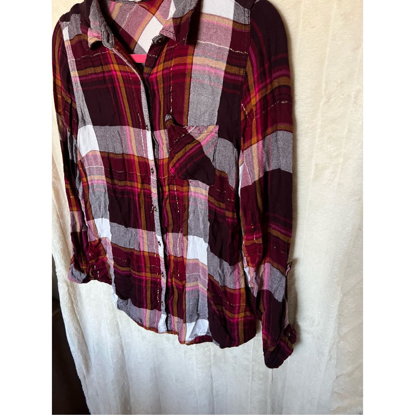 Other Maurices Multi-Colored Plaid Button Down Top Woman’s Size Me Size M / US 6-8 / IT 42-44 - 2 Thumbnail