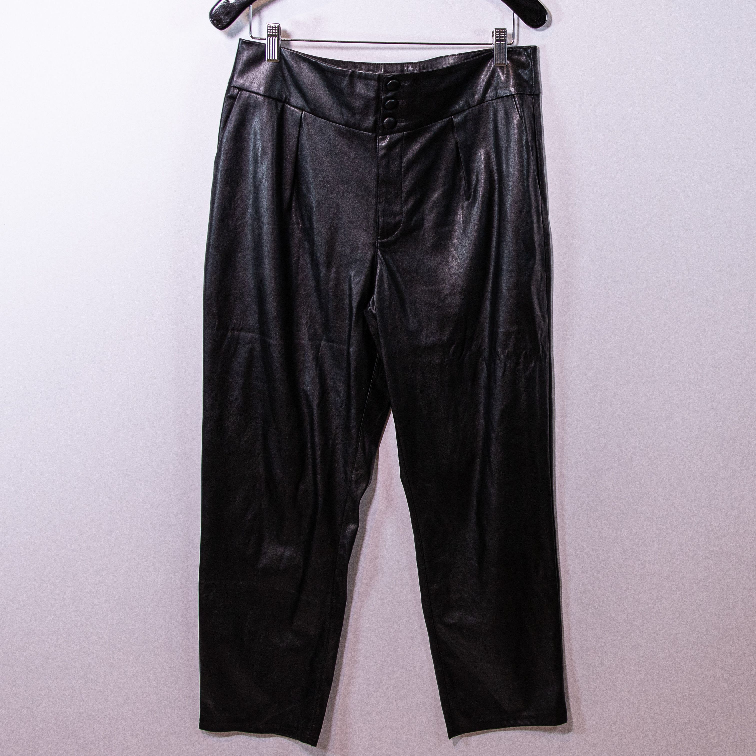 Paige Jazz Faux Vegan Leather Tapered Leg Mid