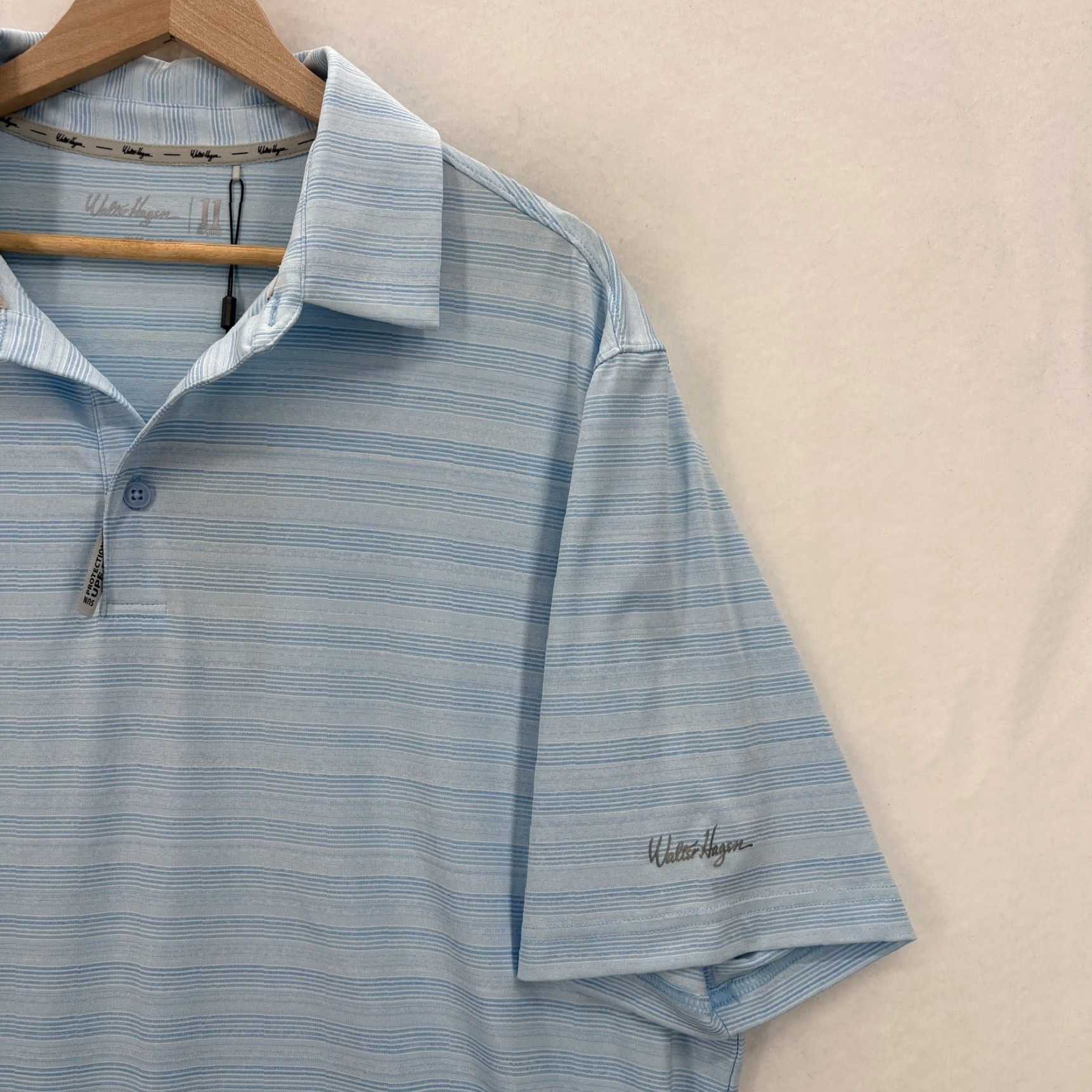Vintage Walter Hagen Perfect 11 Polo Shirt Mens XL Blue Stripe UPF 50+ NWT Golf Short Sleeve Athletic 11 Polo Shirt Size US XL / EU 56 / 4 - 2 Thumbnail