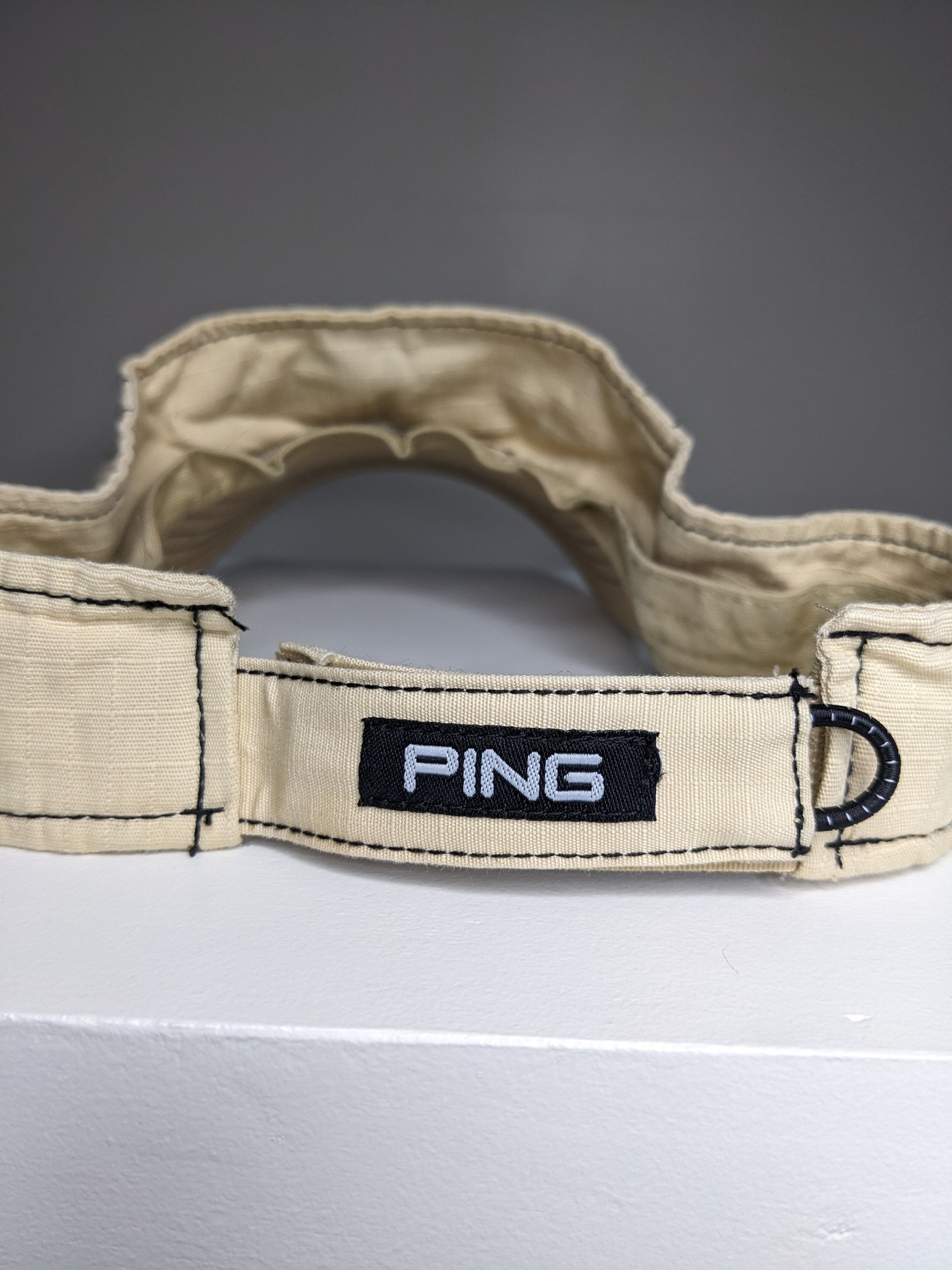 PING VINTAGE Ping Golf Visor Canvas Embroidered Beige 1990s/Y2K Size ONE SIZE - 3 Thumbnail