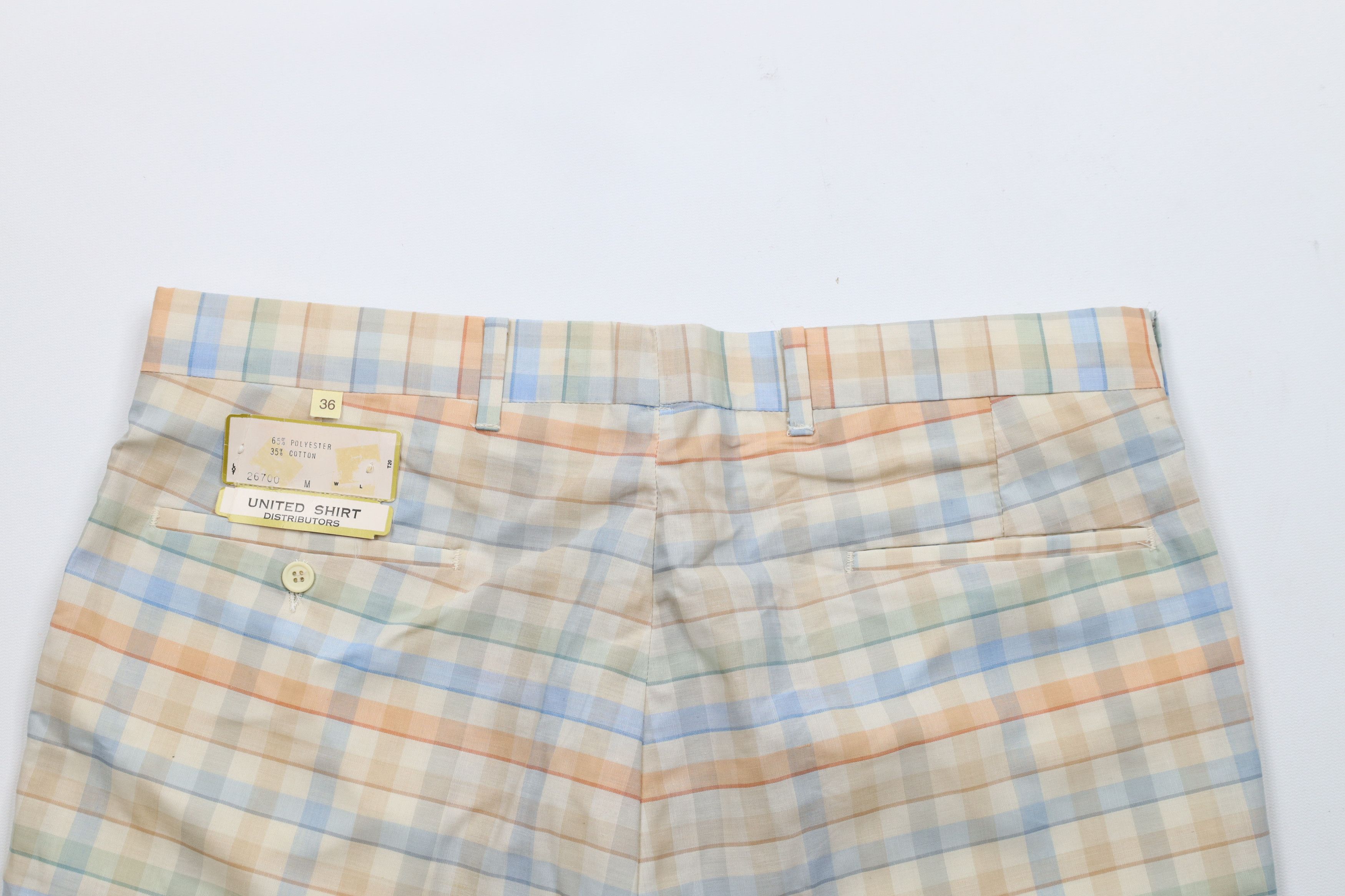 Vintage Deadstock Vintage 60s 70s Streetwear Plaid Chino Shorts Size US 36 / EU 52 - 9 Thumbnail