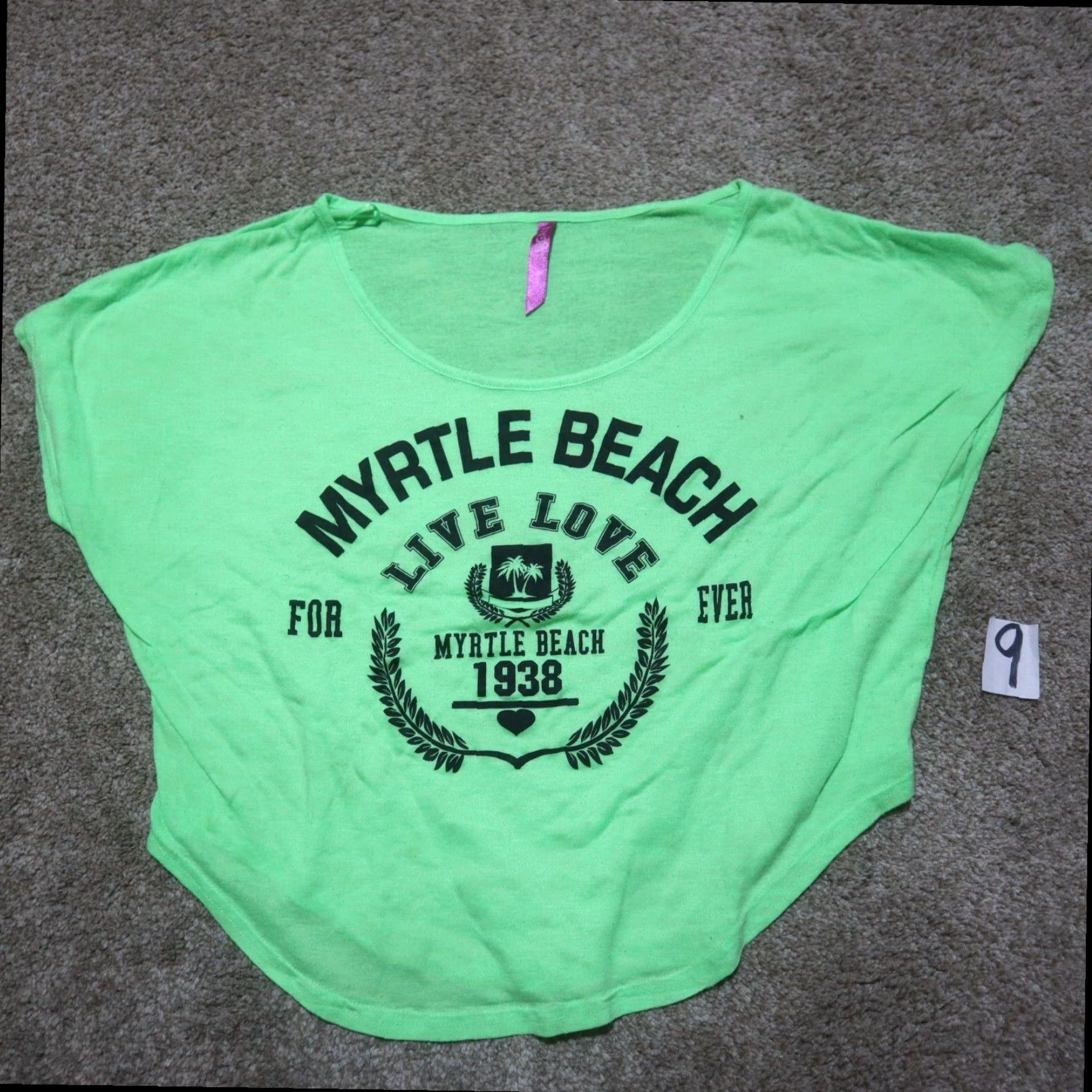 Vintage Green South Carolina Map Graphic Print Cropped Short Sleeve T-Shirt Women's Large Size L / US 10 / IT 46 - 2 Thumbnail