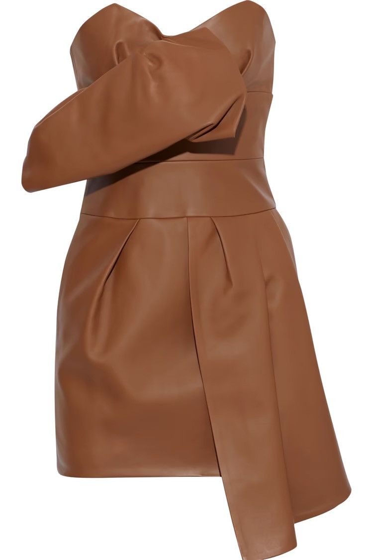 Alexandre Vauthier ALEXANDRE VAUTHIER Strapless gathered leather Dress MSRP4463 Size M / US 6-8 / IT 42-44 - 3 Thumbnail