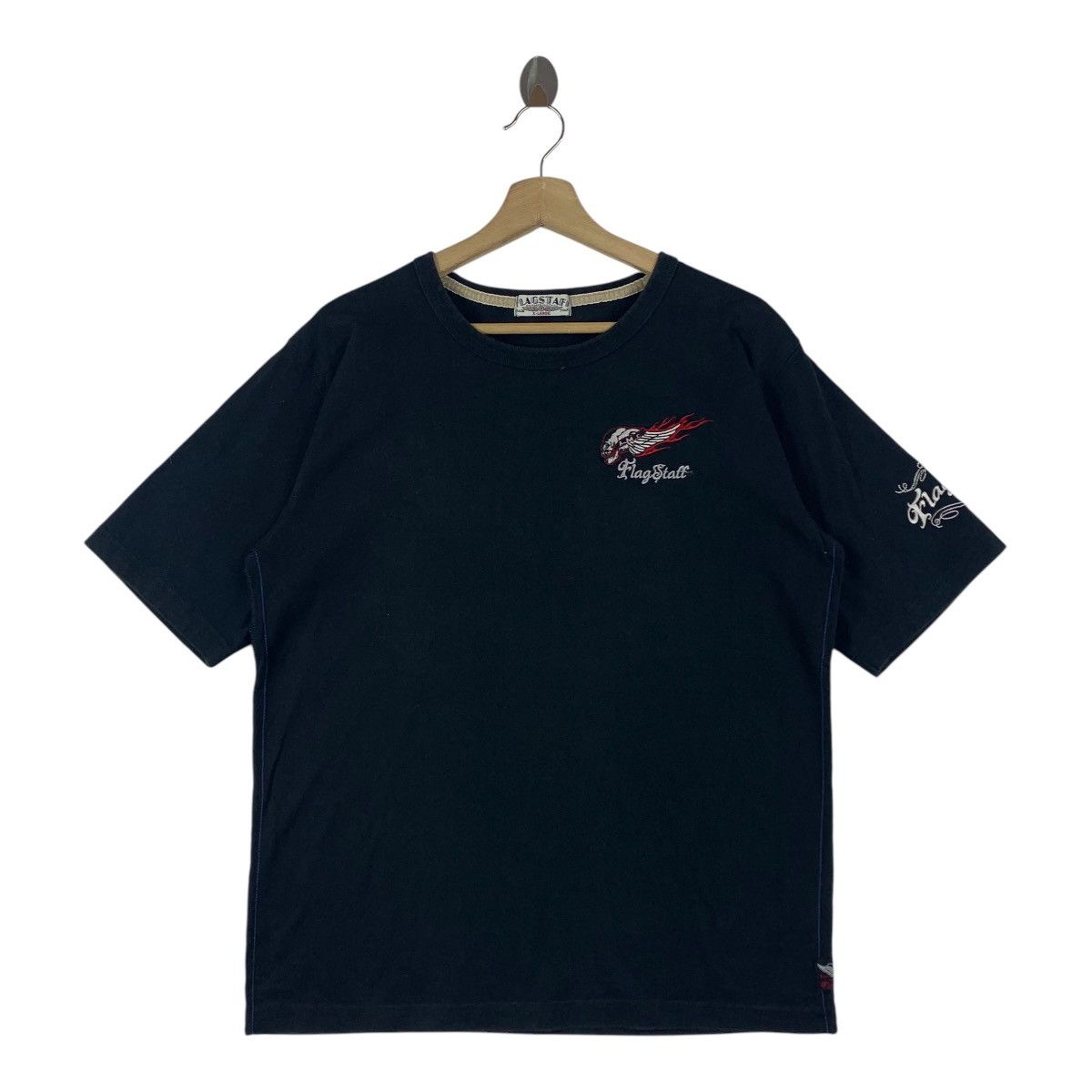 Flagstuff × Japanese Brand FLAGSTUFF Embroidery skull back hit tee Size US XL / EU 56 / 4 - 2 Thumbnail