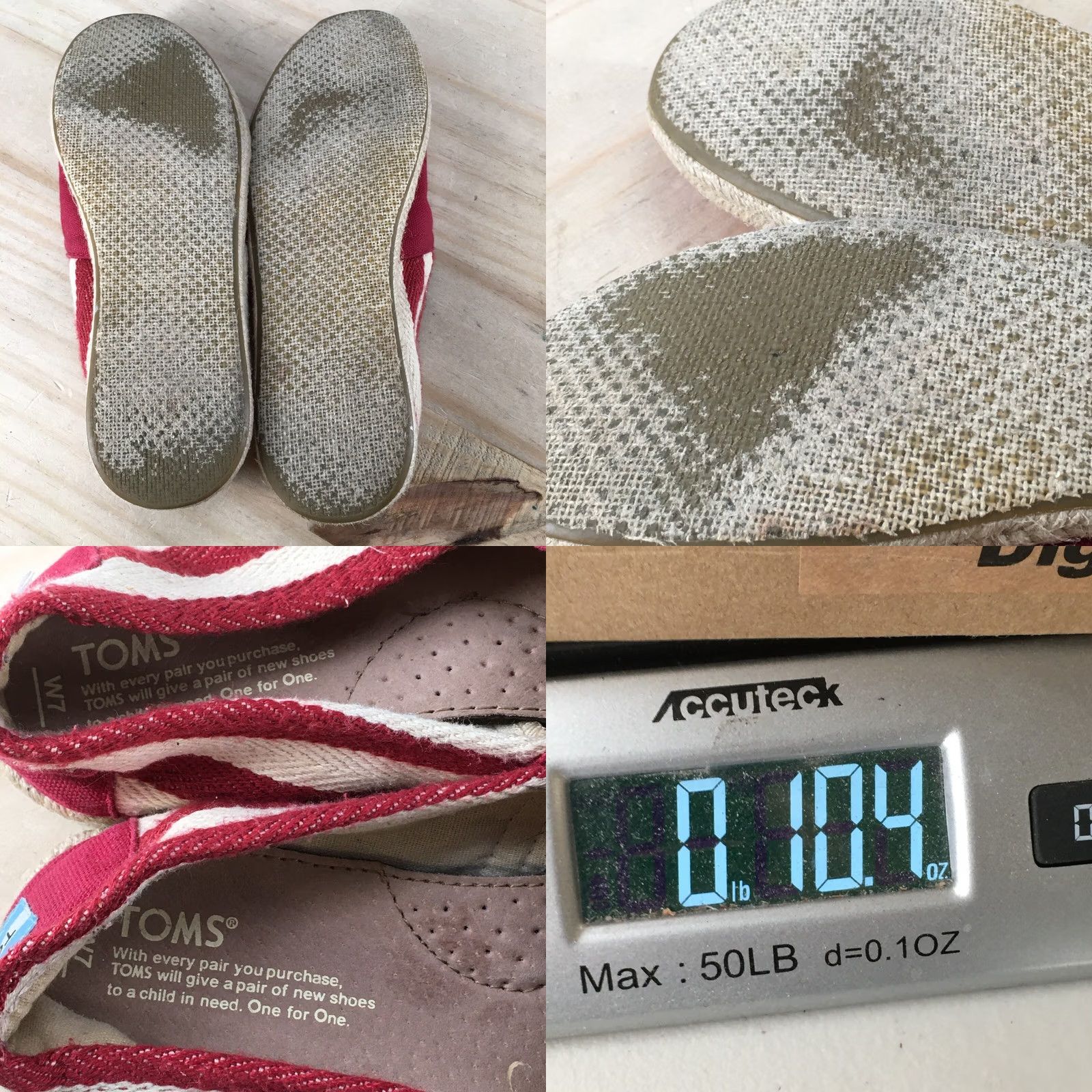Toms TOMS Womens Slip-On Shoes 7 Classic Red Fabric Low Top Comfort Flat Casual Shoes Size M / US 6-8 / IT 42-44 - 9 Thumbnail