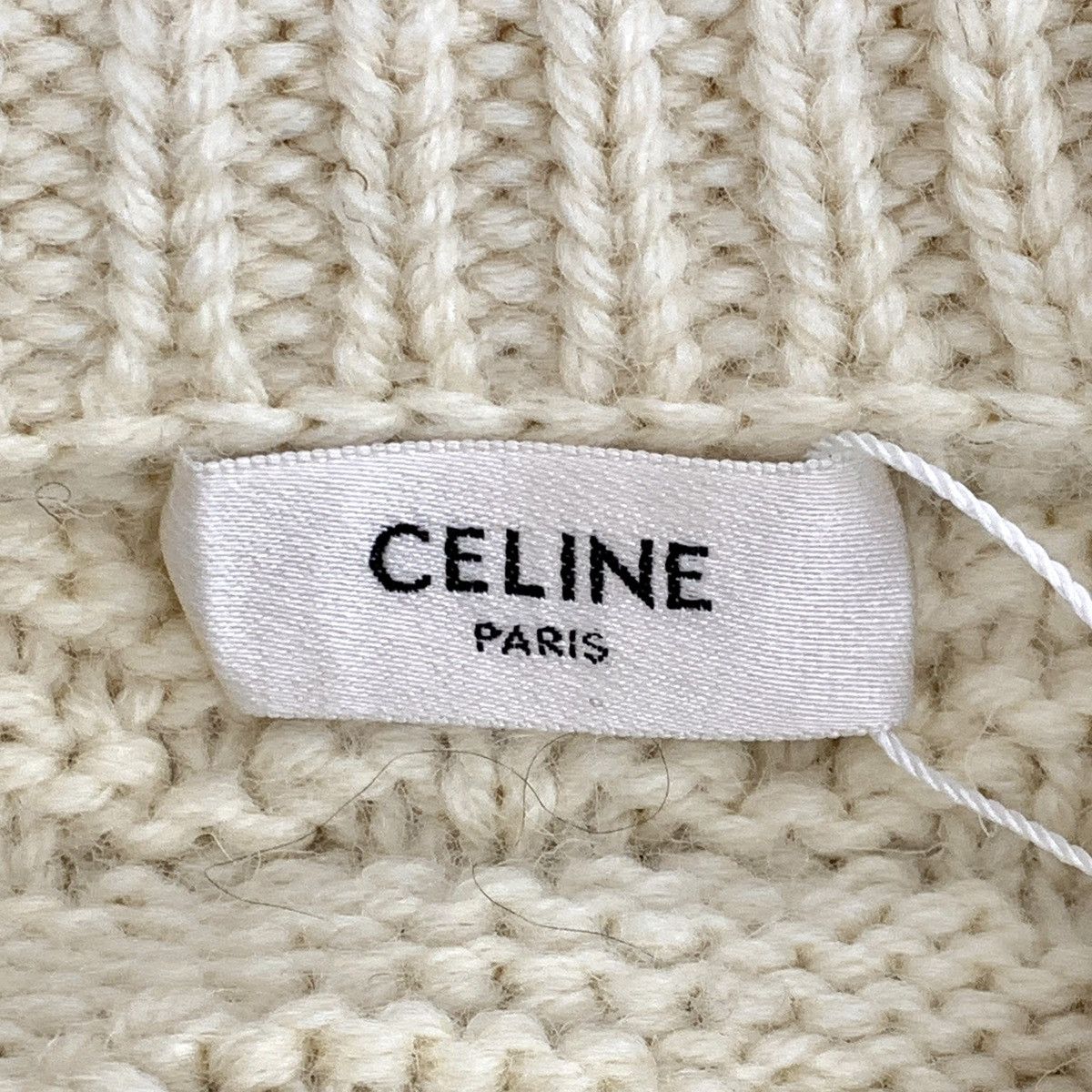Celine Celine Beige Triomphe Wool Long Sleeve Knit Sweater K26WX Size S / US 4 / IT 40 - 6 Thumbnail