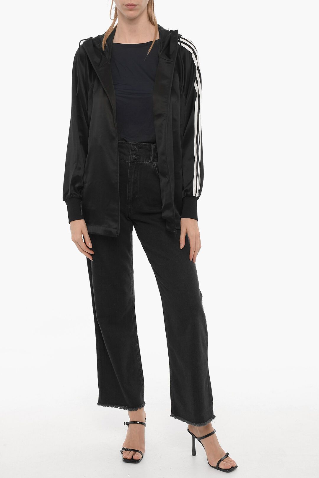 Y-3 × Yohji Yamamoto og1mm0824 Satin Sweatshirt with Hood and Zip Closure Size S / US 4 / IT 40 - 4 Thumbnail