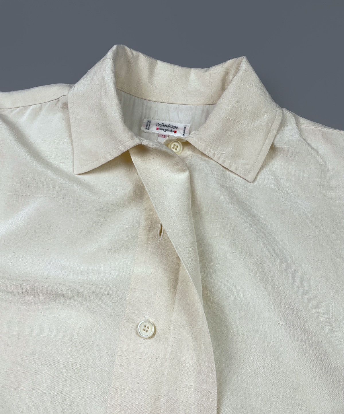Vintage Vintage 80s Yves Saint Laurent Rive Gauche Linen Shirt Sz 38 Size S / US 4 / IT 40 - 15 Thumbnail