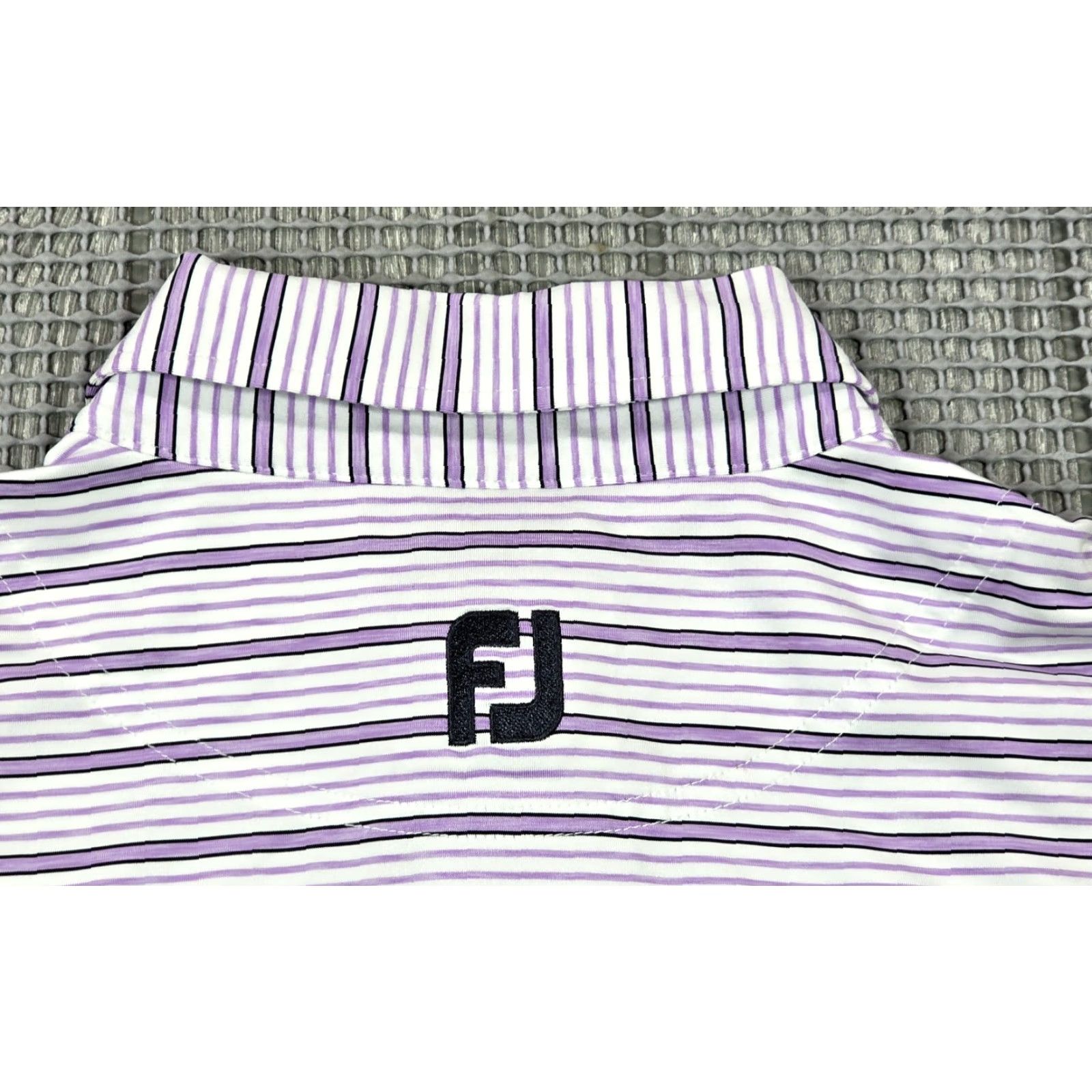 Footjoy FootJoy FJ Mens L Short Sleeve Pink White Stripe Performance Golf Polo Shirt Size US L / EU 52-54 / 3 - 6 Thumbnail