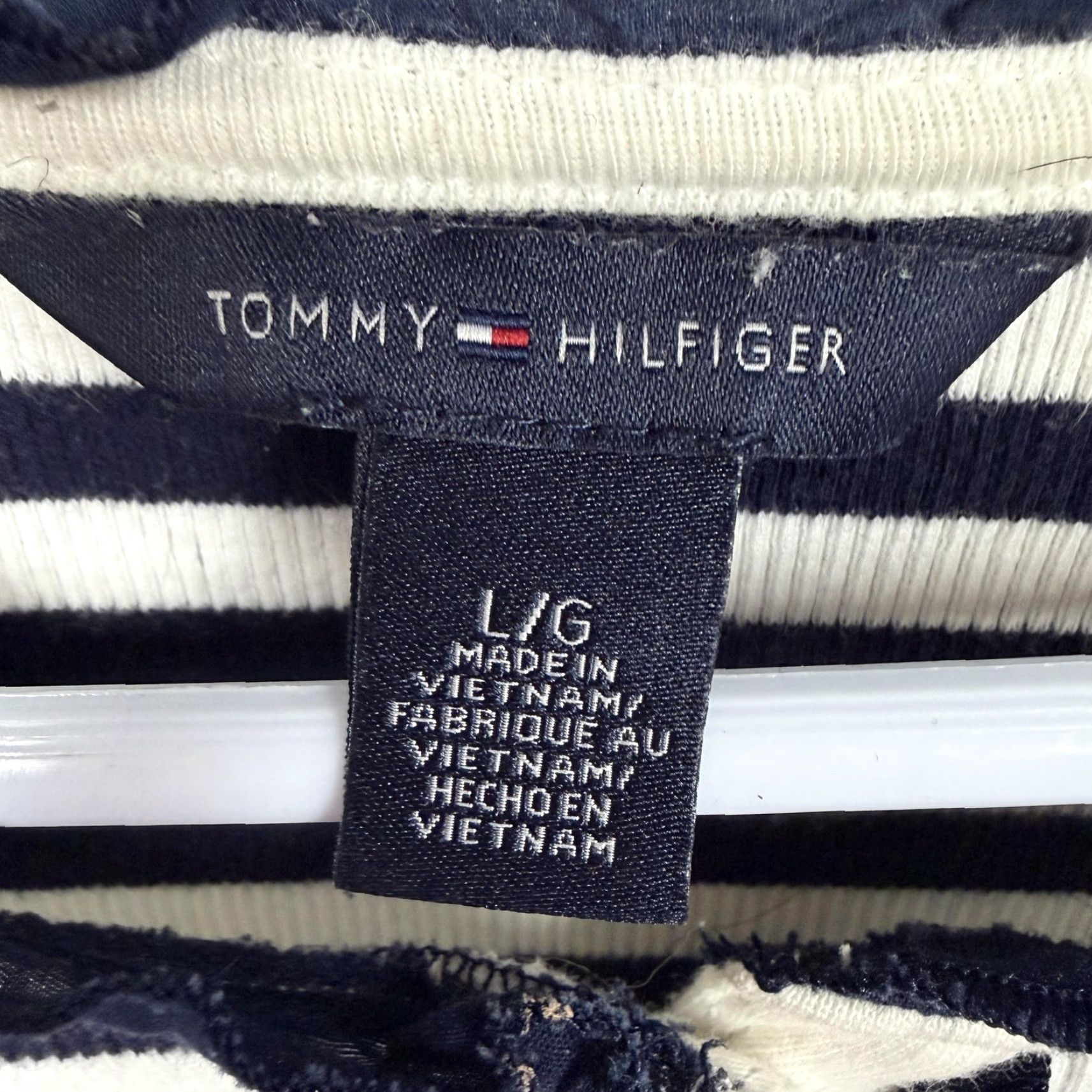 Tommy Hilfiger Tommy Hilfiger Shirt Womens L Blue White Stripe Henley Ribbed Old Money Coquette Size L / US 10 / IT 46 - 5 Thumbnail