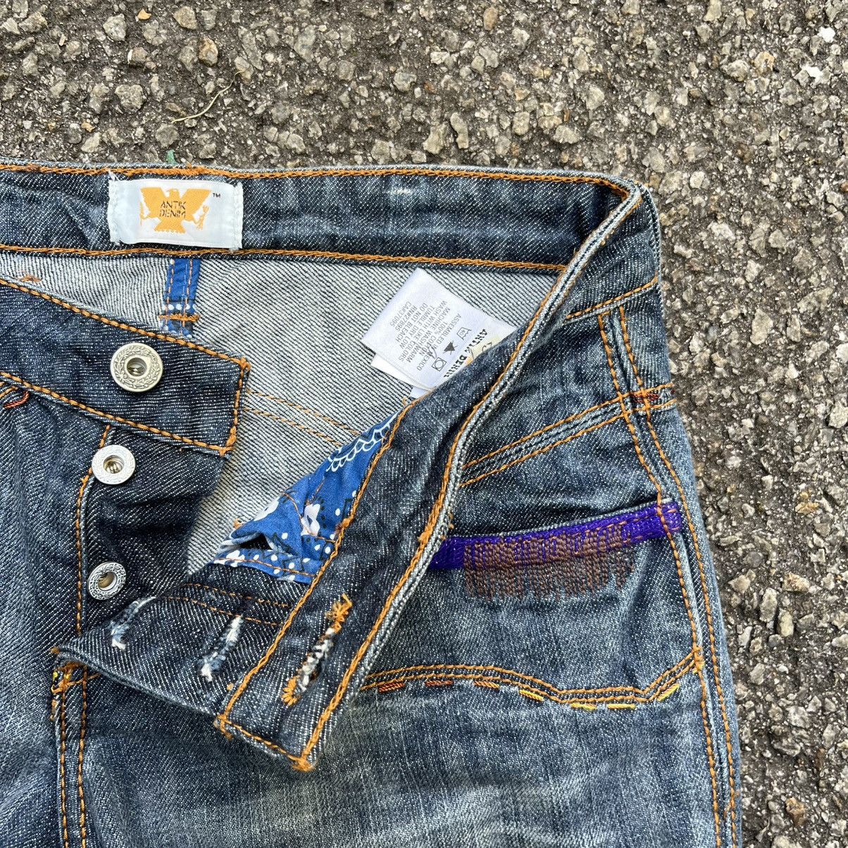 Japanese Brand Flared Antik Denim Embroidery Bootcut Pants Size 25" / US 0 / IT 36 - 9 Thumbnail