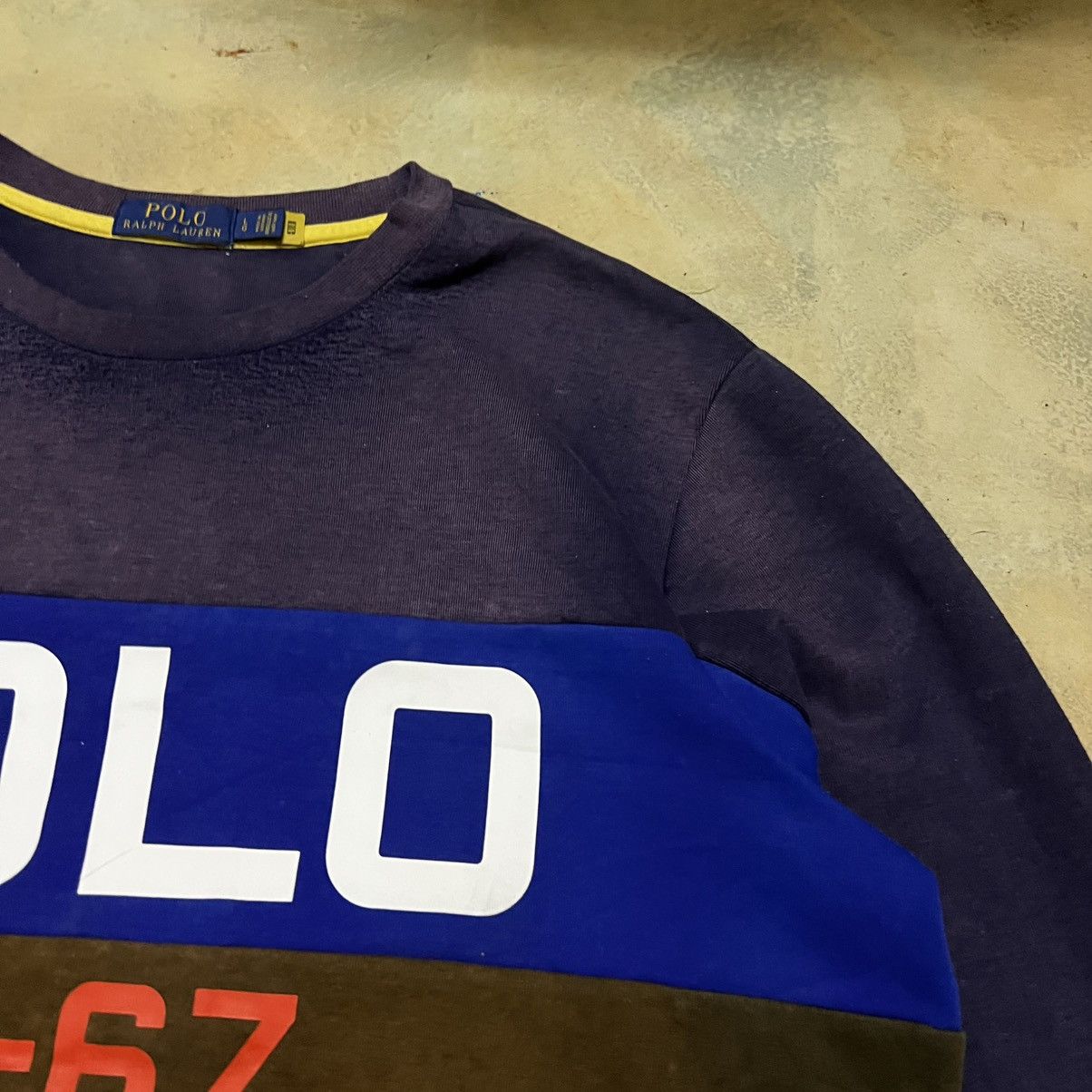 Polo Ralph Lauren Polo Ralph Lauren Colour Block Big Logo Sweatshirt Distress Size US L / EU 52-54 / 3 - 7 Thumbnail