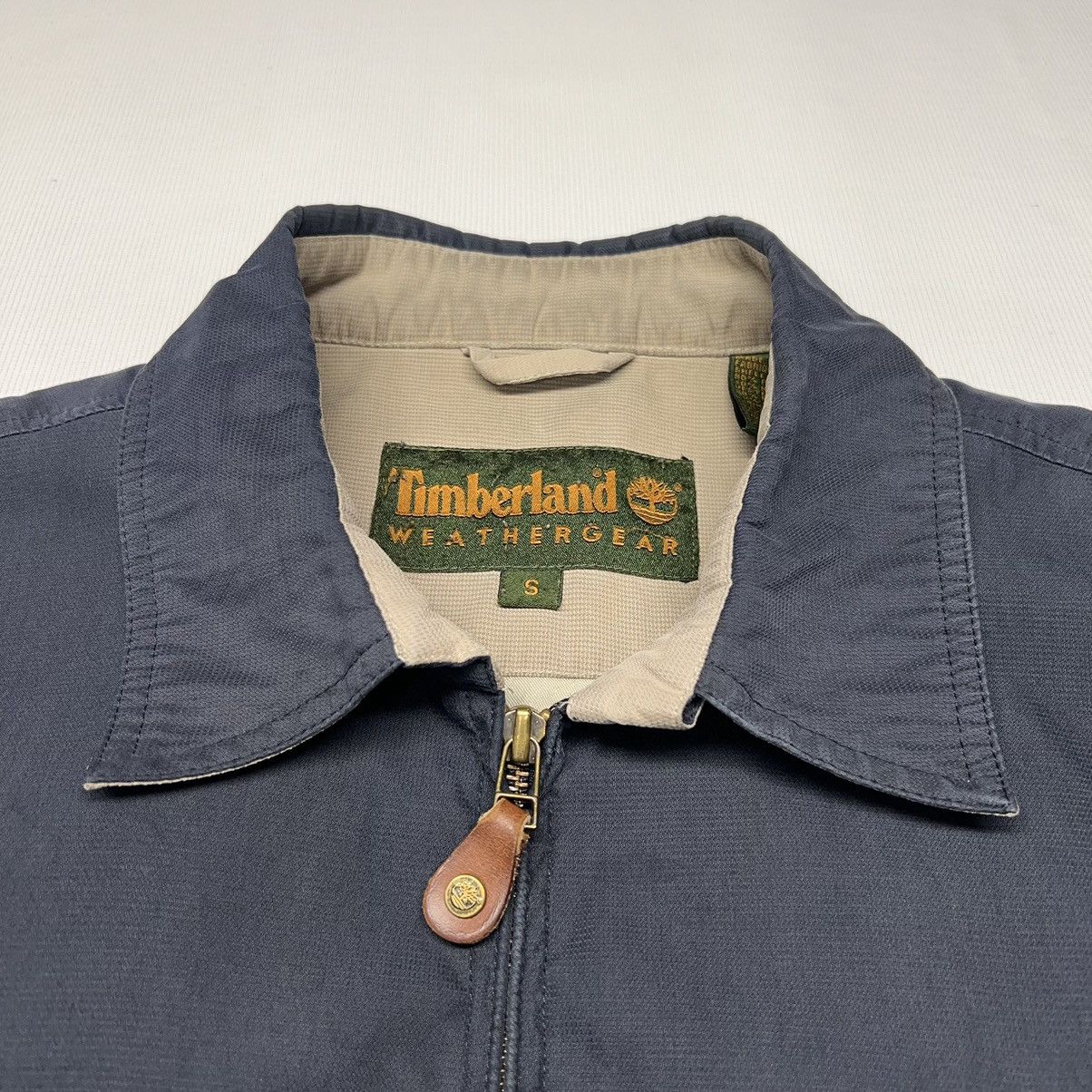 Timberland × Vintage Timberland Jacket Blue Chore Workwear Coat Zip Weathergear Size US S / EU 44-46 / 1 - 5 Thumbnail
