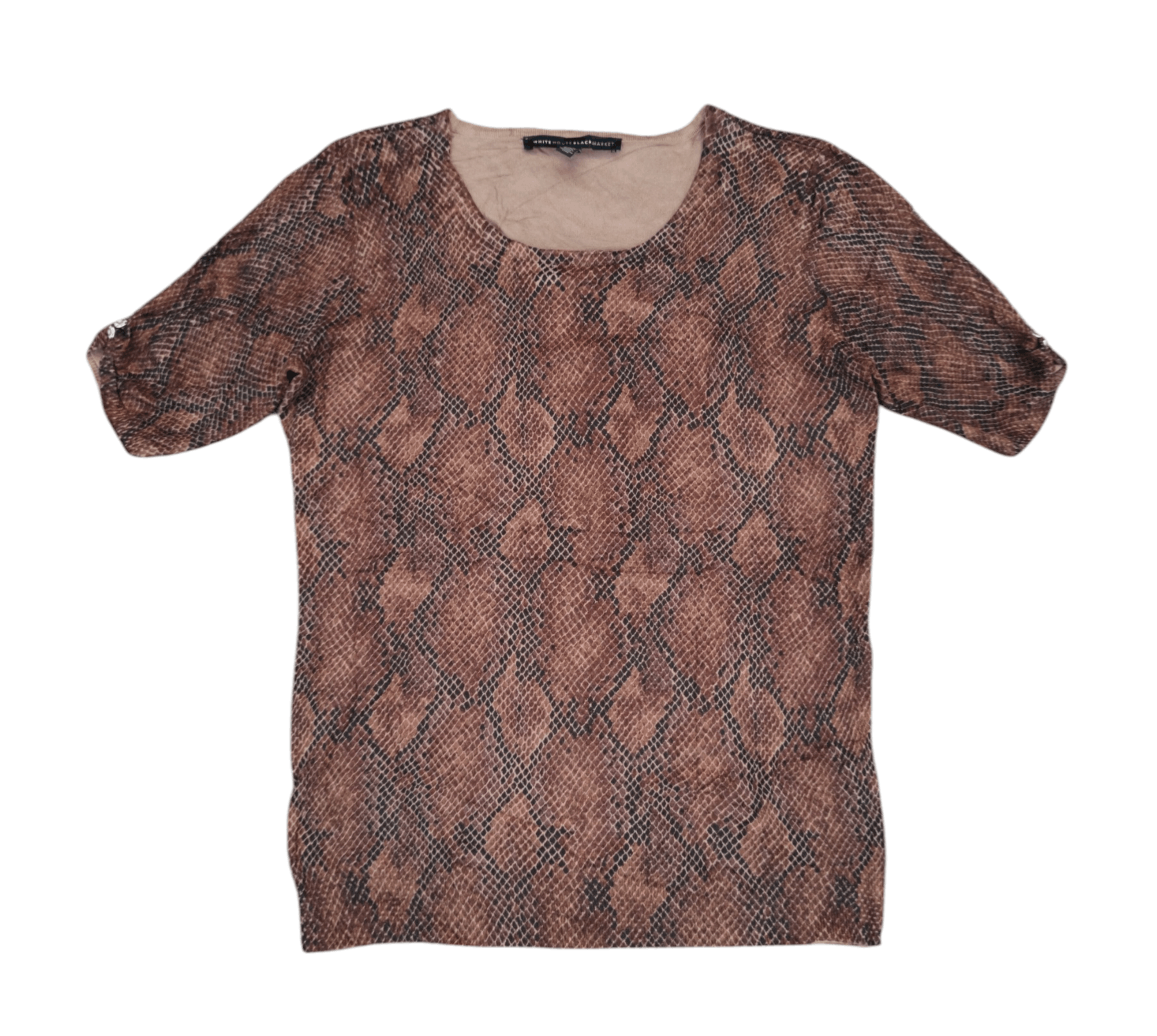 White House Black Market White house black market snake skin motif t-shirt Size S / US 4 / IT 40 - 1 Thumbnail