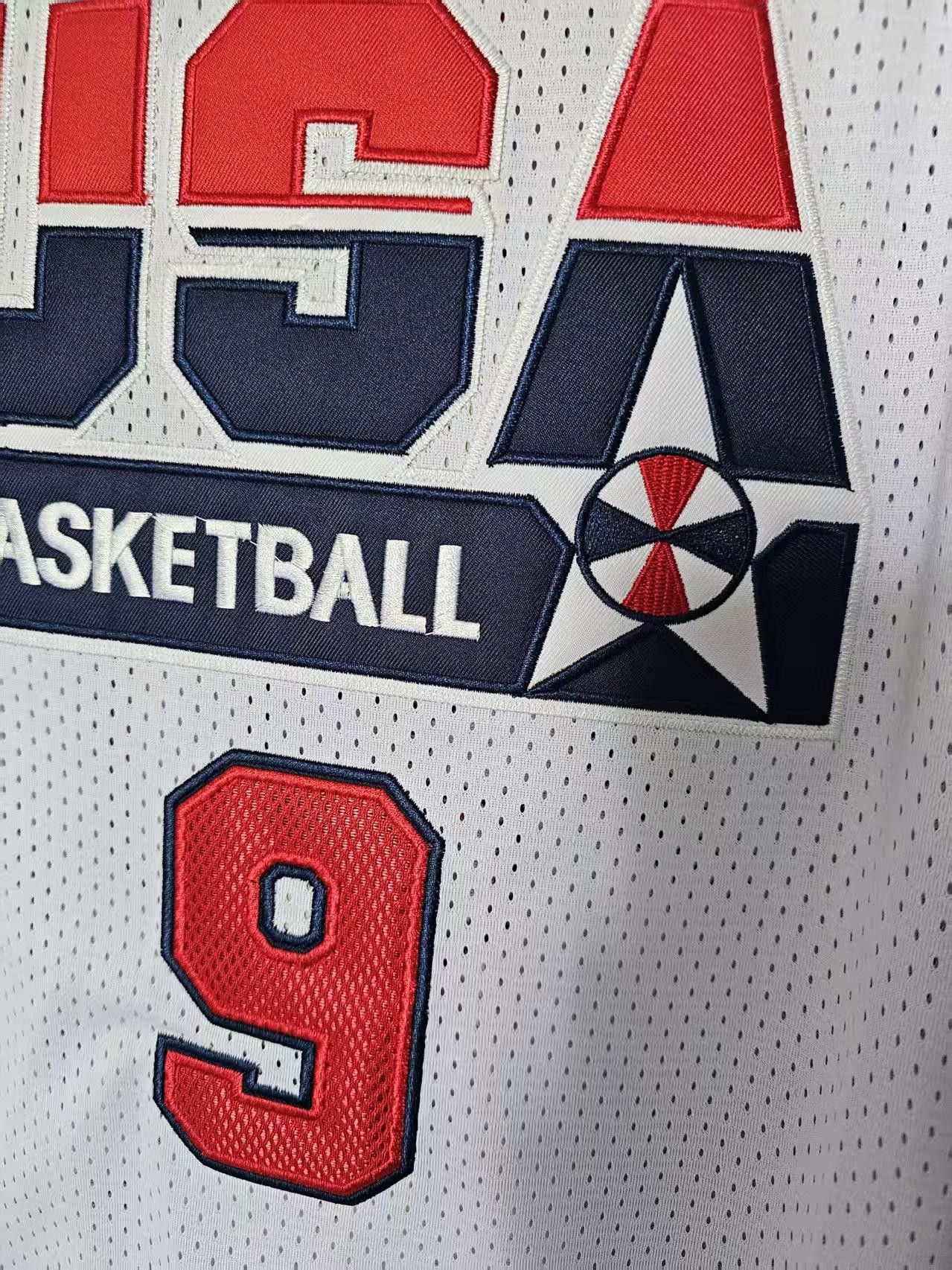 NBA Michael Jordan Jersey USA 9 White Double Stitched XXL Size US XXL / EU 58 / 5 - 3 Thumbnail