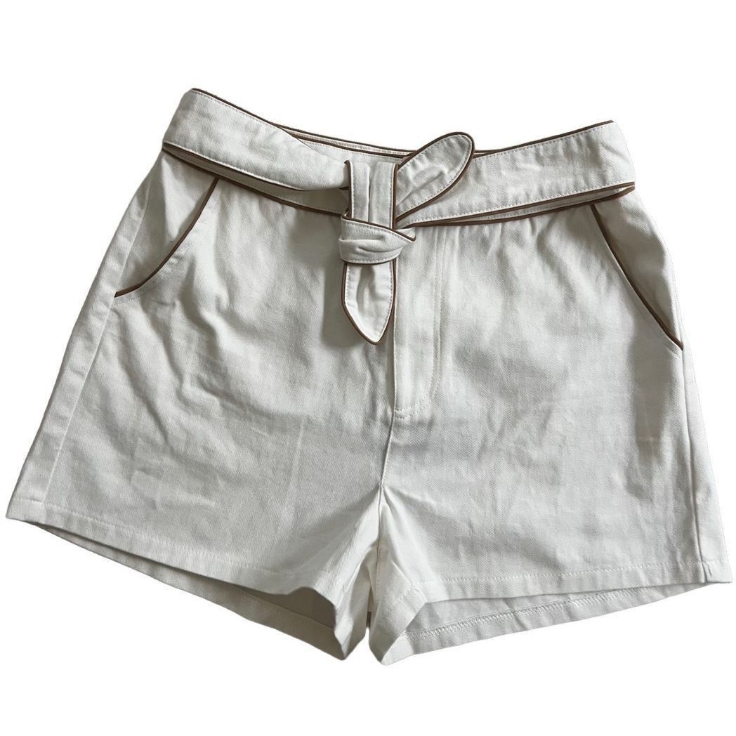 Ralph Lauren Le lis ivory denim tie shorts Size 27" / US 4 / IT 40 - 2 Thumbnail