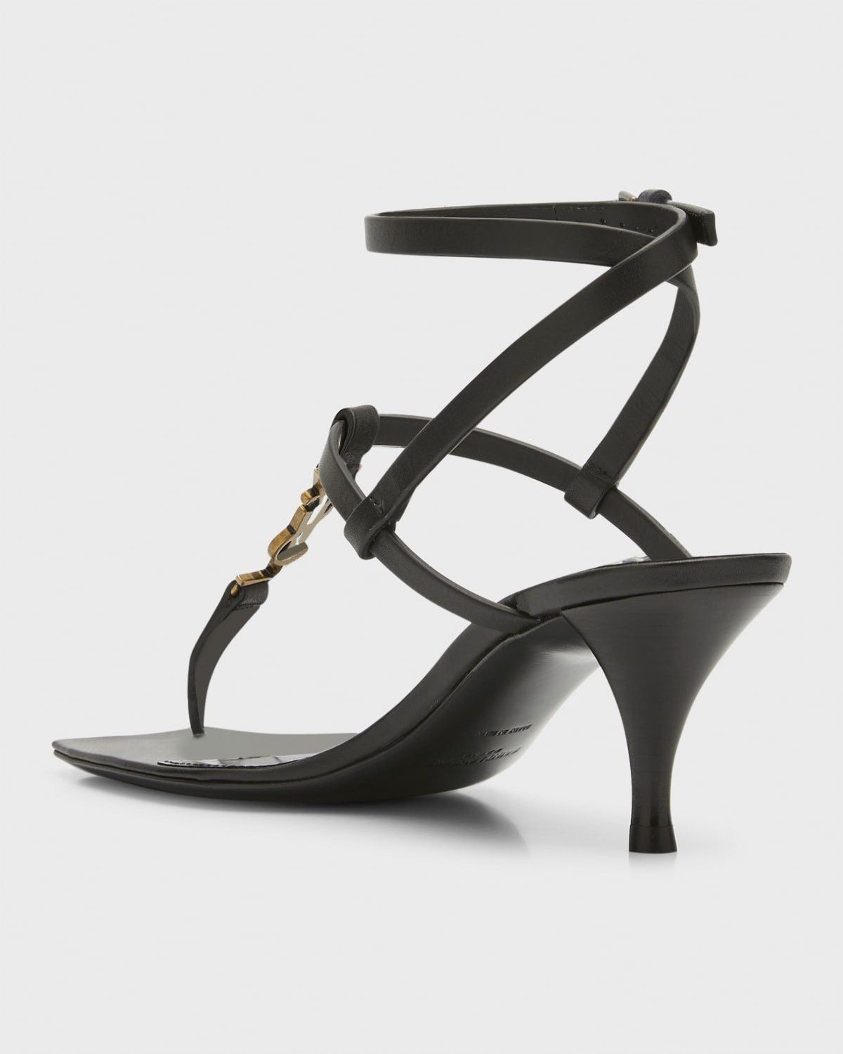Saint Laurent Paris o1s1wg110725 Cassandra Sandals in Silk Satin in Black Size US 8.5 / IT 38.5 - 4 Thumbnail