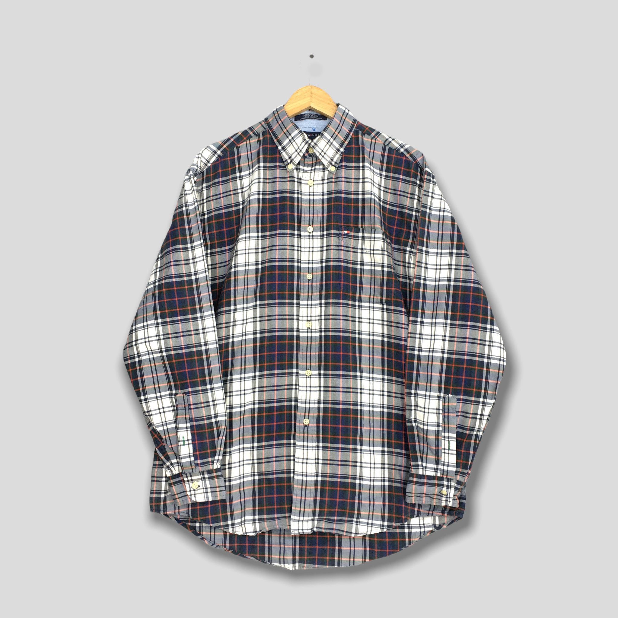Tommy Hilfiger Vintage 90's Tommy Hilfiger Plaid Oxfords Mens Medium Size US M / EU 48-50 / 2 - 1 Thumbnail