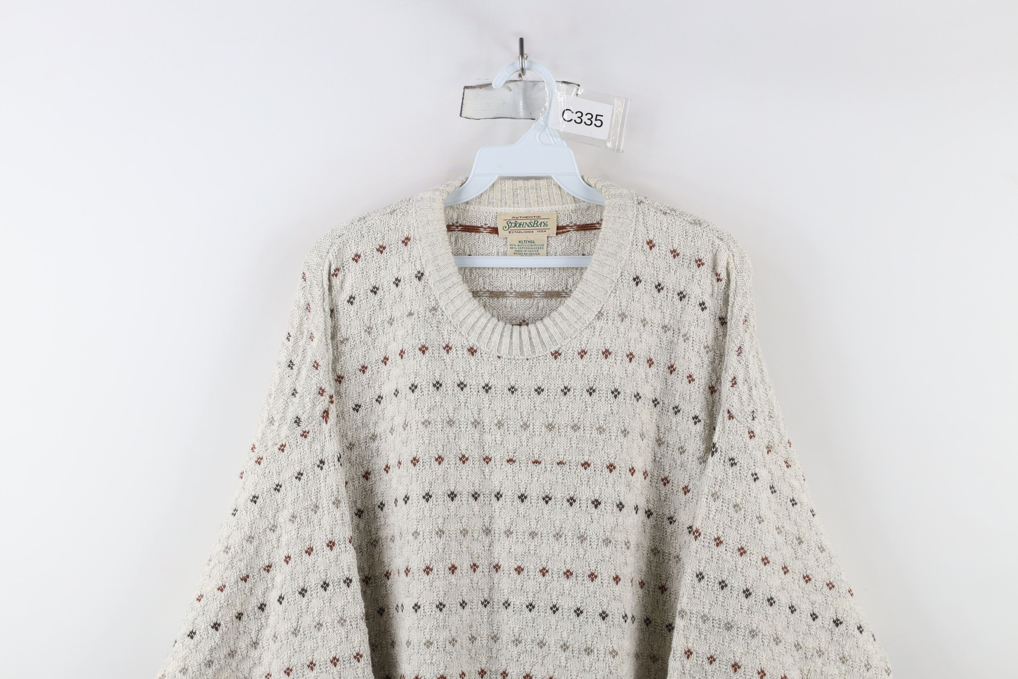 Vintage Vintage 90s Streetwear Geometric Knit Crewneck Dad Sweater Size US XL / EU 56 / 4 - 2 Thumbnail