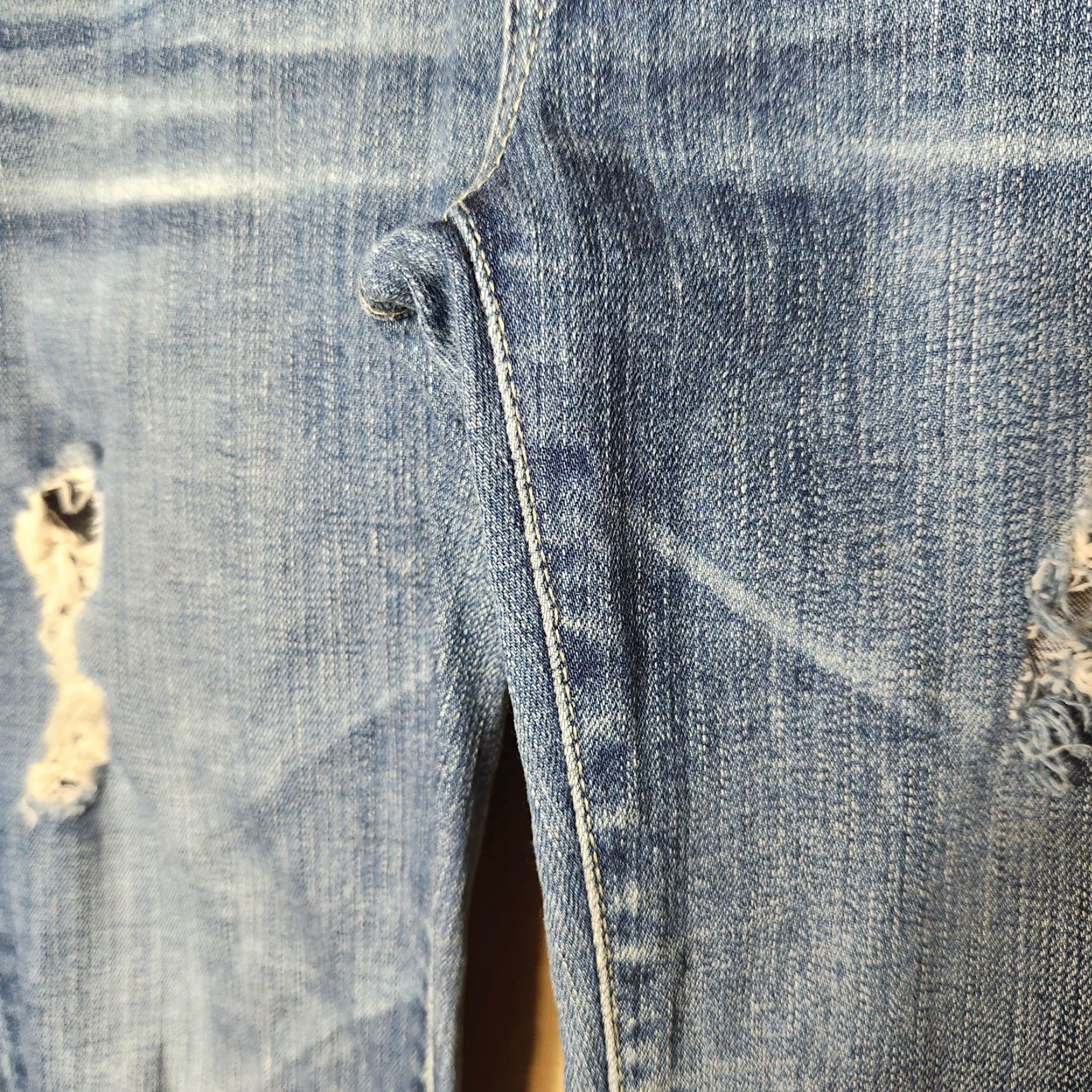 Vintage VINTAGE AG Adriano Goldschmied Stilt Roll-Up Cigarette Distressed Jeans 25 Women Jeans Slim Blue 5-Pocket Design Cigarette Size 42" / US 20 - 5 Thumbnail