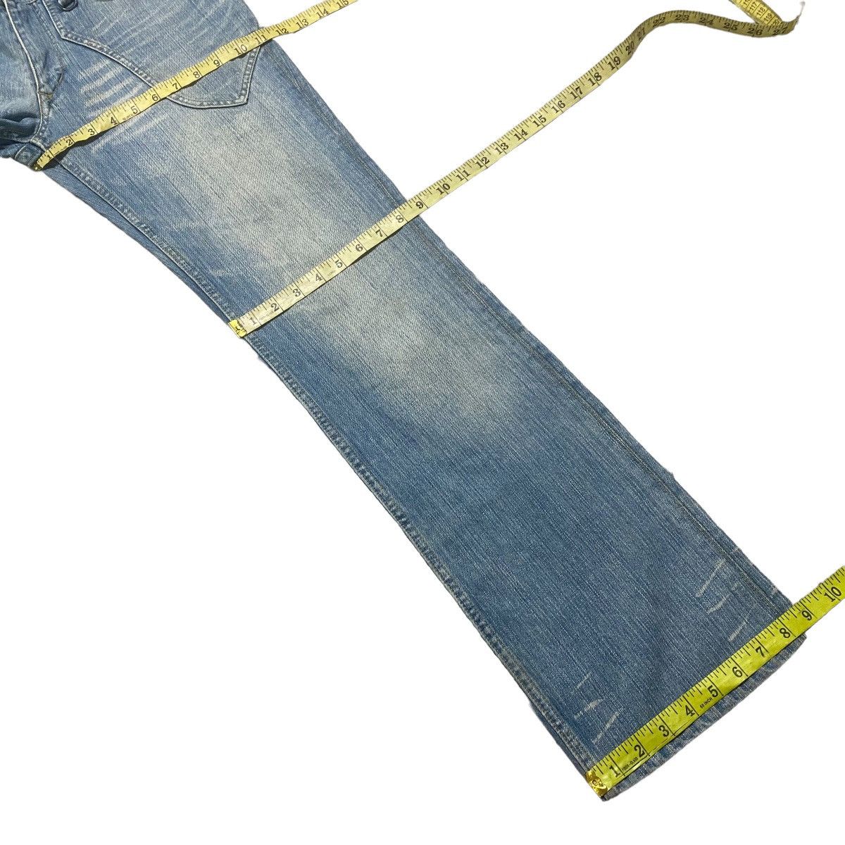 Japanese Brand NCFM Denim Flare Leather Pocket Faded Jeans Size US 30 / EU 46 - 20 Thumbnail