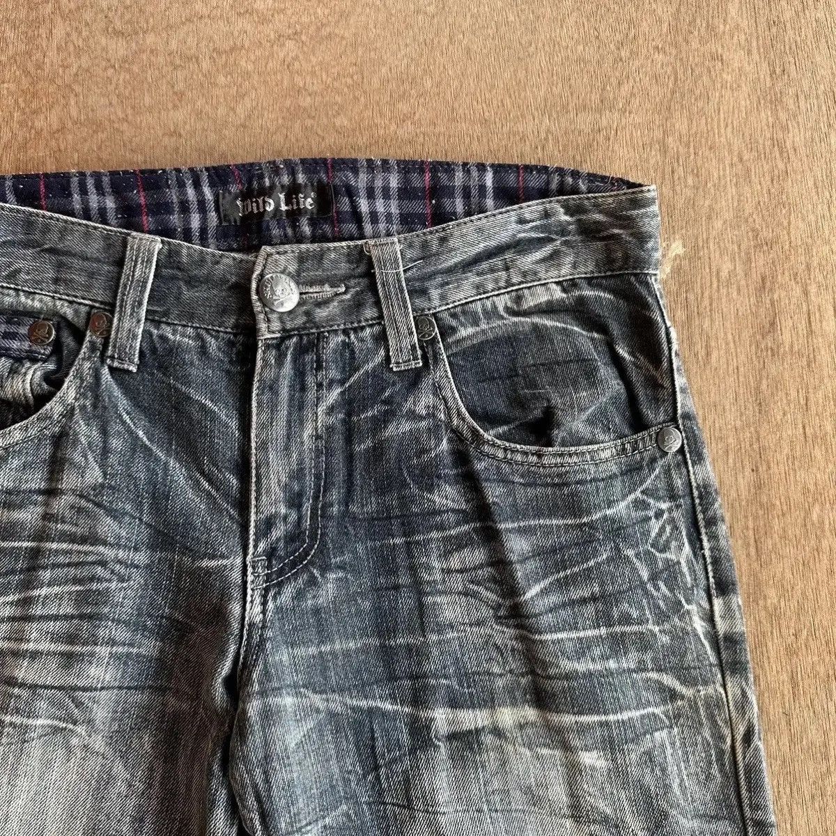 Seditionaries SICKS🔥MILD LIFE “SKULL BONES” Jeans Japan Plaid Denim Pants Size US 32 / EU 48 - 5 Thumbnail