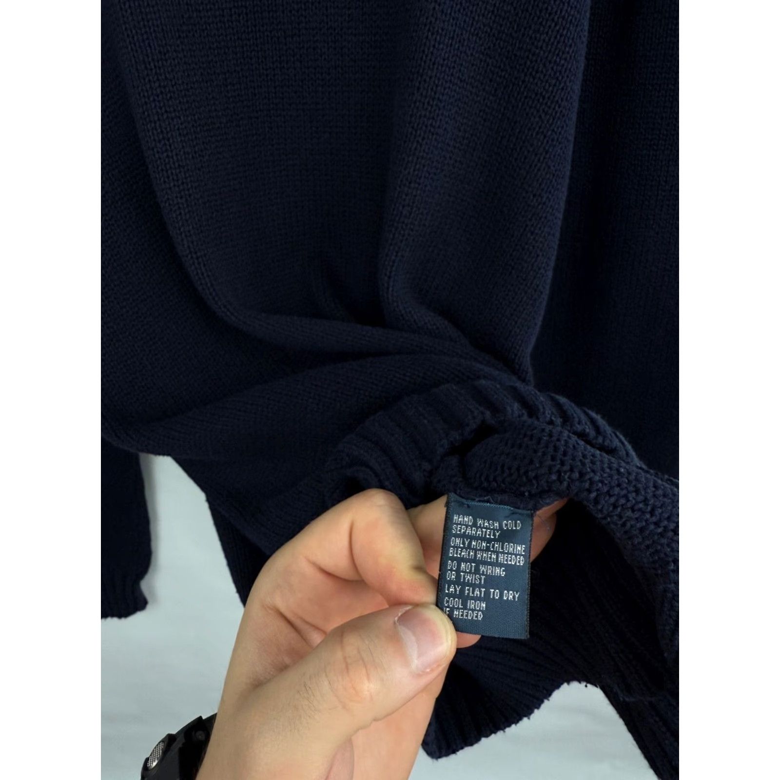Ralph Lauren VINTAGE Ralph Lauren Sweater Dark Blue 90s Knitted Aran Size M Mens Size US M / EU 48-50 / 2 - 6 Thumbnail