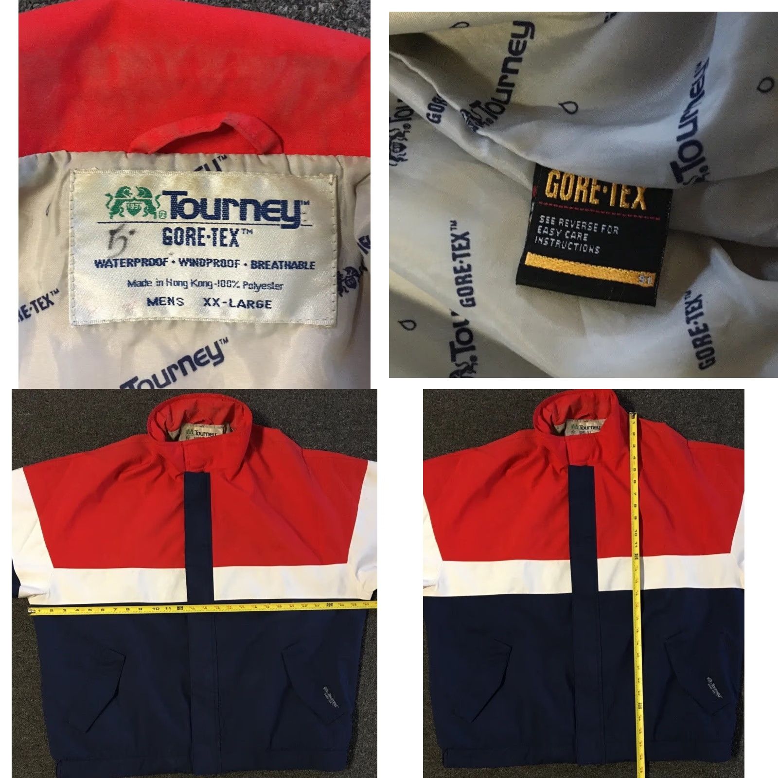 Nautica Vtg 90s Tourney Gore Tex Colorblock Jacket XXL Track Nautical Sailing Grunge Red Size US XXL / EU 58 / 5 - 9 Thumbnail
