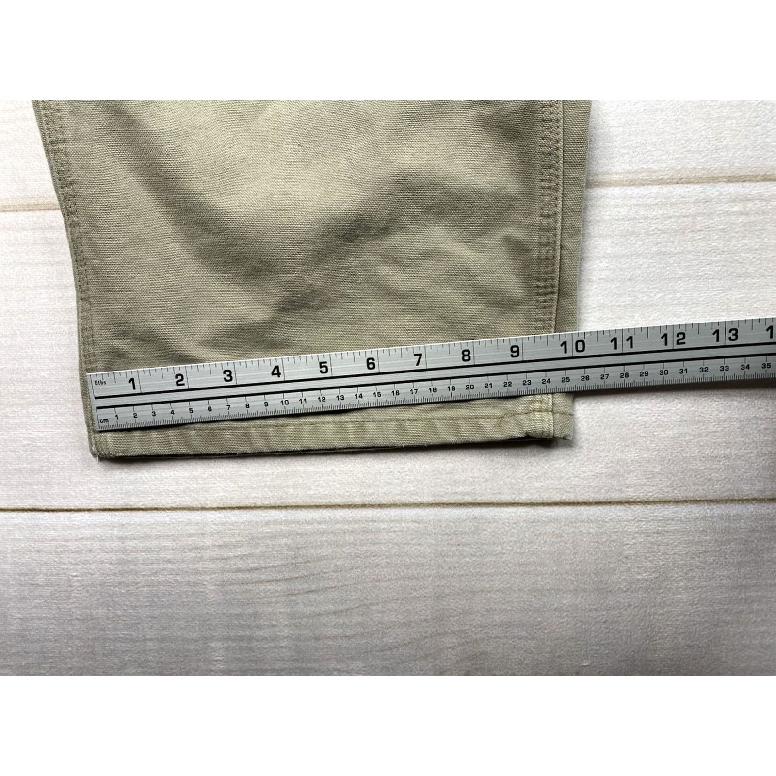 Carhartt VINTAGE Carhartt Carpenter Jeans Mens 44x32 Beige Canvas Work VTG Size US 44 / EU 60 - 7 Thumbnail