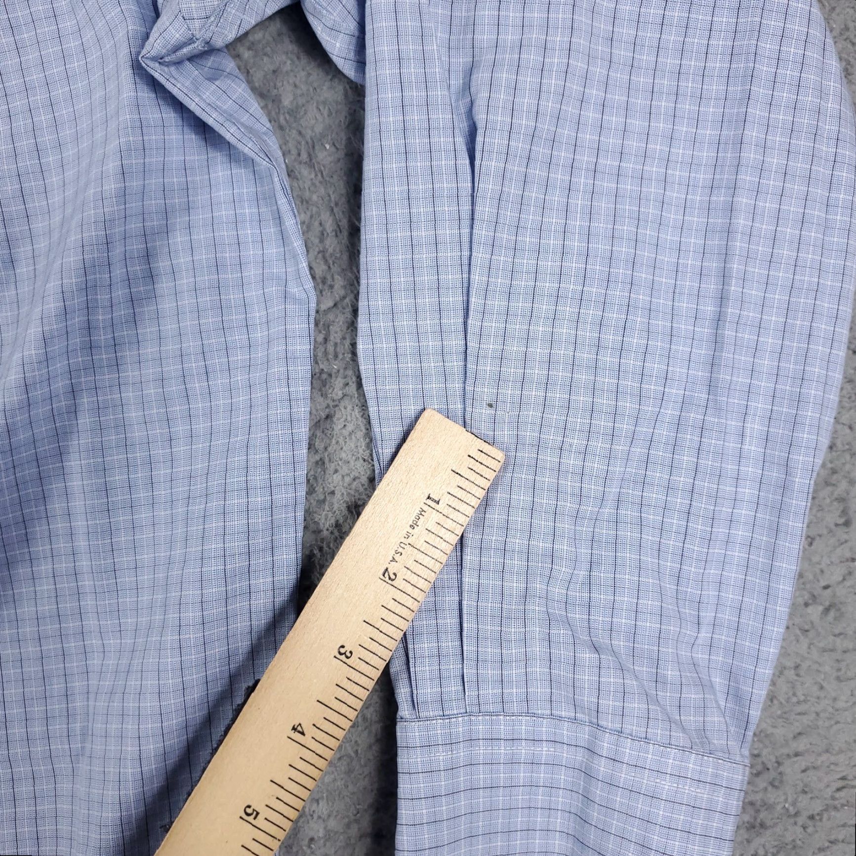 Nautica Nautica Dress Shirt Mens Size 17.5 Blue Plaid Button Up Long Sleeve Collar Size 46R - 6 Thumbnail