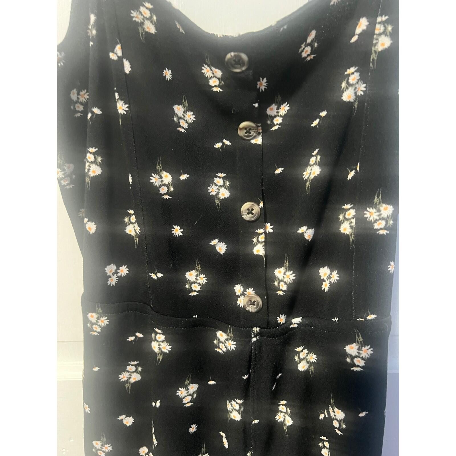 Aeropostale Aeropostale Romper Womens Medium Black Floral Daisy Boho Size 32" / US 10 / IT 46 - 3 Thumbnail