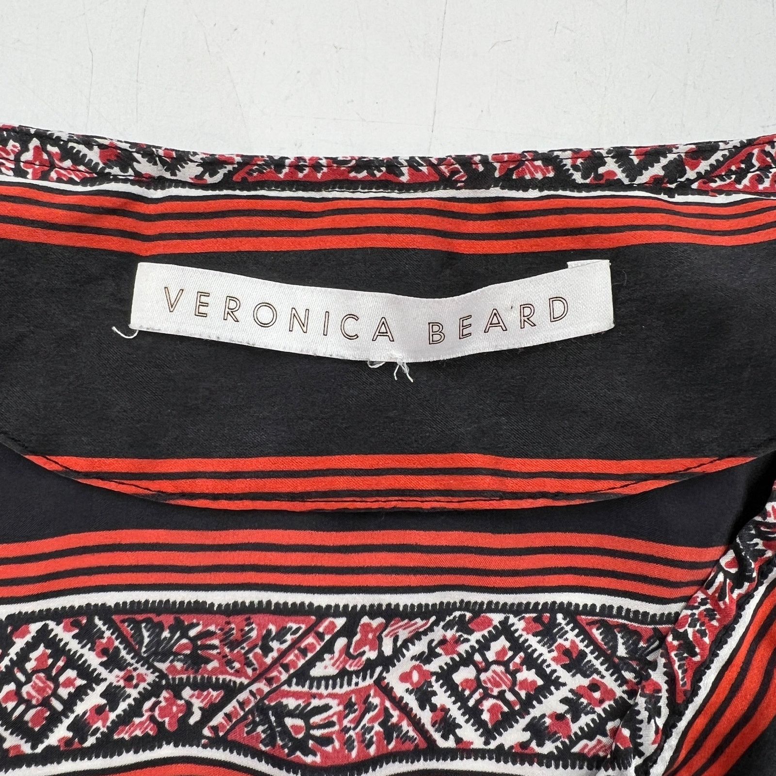 Veronica Beard Veronica Beard Ivy Flounce Silk Mini Dress Printed Striped Size M / US 6-8 / IT 42-44 - 3 Thumbnail