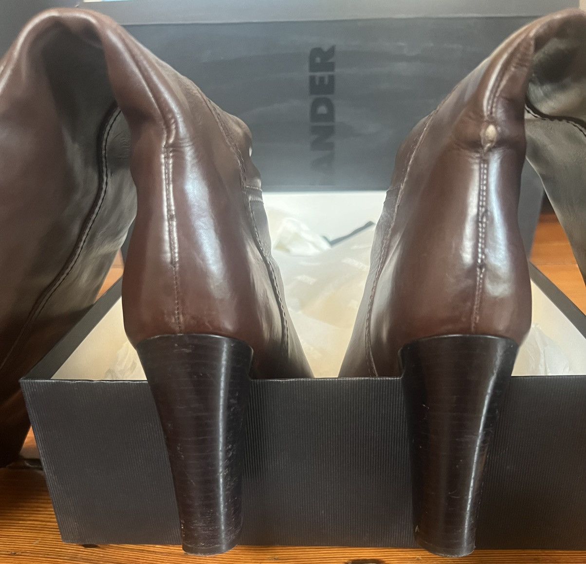 Jil Sander Authentic Jil Sander nature calf 501 brown boots JS15048 37 Size US 7 / IT 37 - 4 Thumbnail