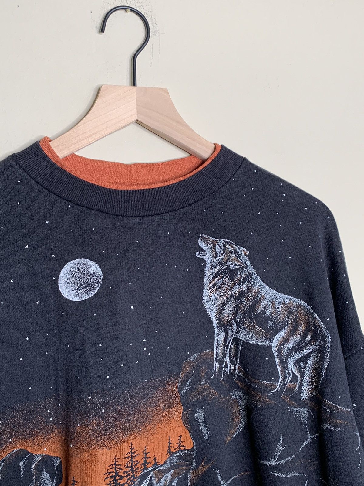 Vintage *RARE* Vintage Wolf Moon Nature AOP Single Stitch Sweatshirt Size US L / EU 52-54 / 3 - 6 Thumbnail