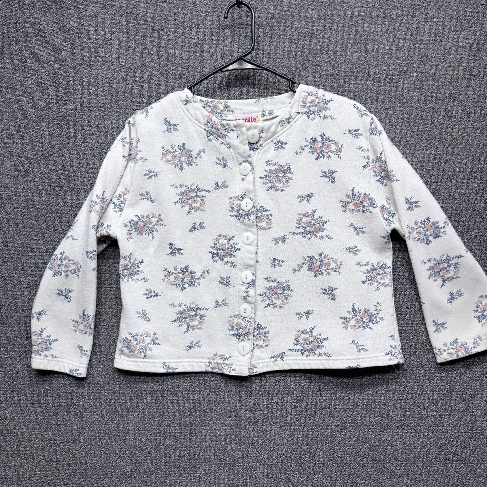 Vintage Vintage Energie Ivory Floral Button Up Crop Cardigan 90s 80s Size M / US 6-8 / IT 42-44 - 1 Thumbnail