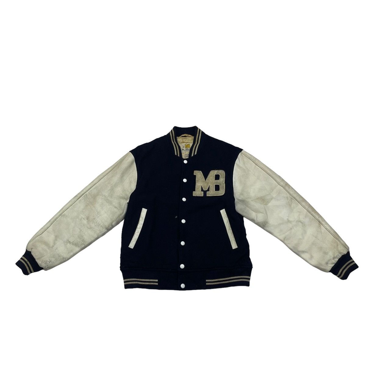 Macbeth × Vintage Vintage Trashed Varsity MacBeth Letterman Jacket Size US M / EU 48-50 / 2 - 1 Thumbnail