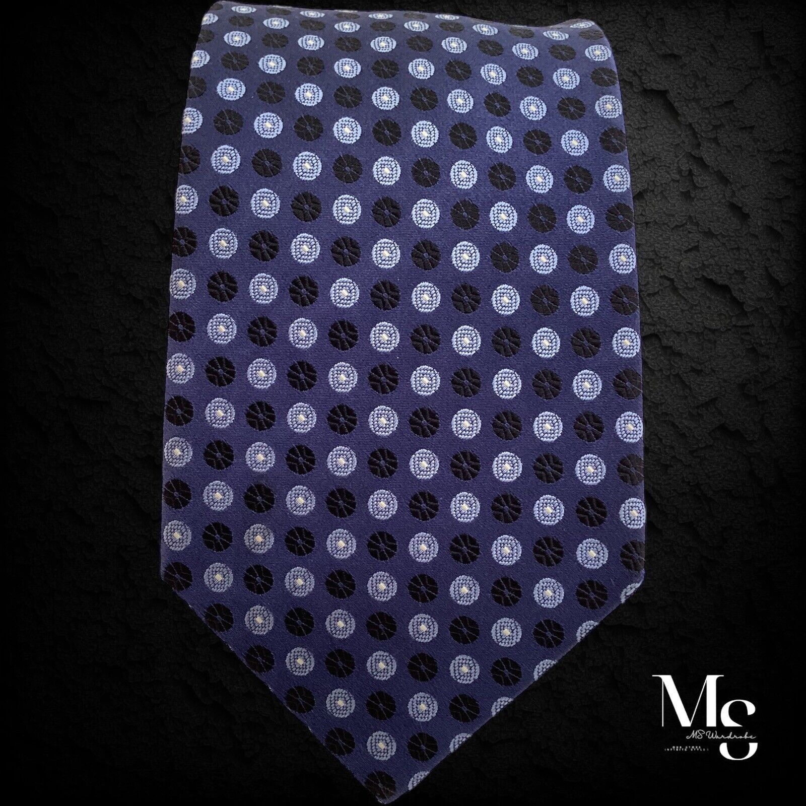 Ermenegildo Zegna ERMENEGILDO ZEGNA Blue Geometric Luxury Silk Tie M.I.Italy Size ONE SIZE - 3 Thumbnail