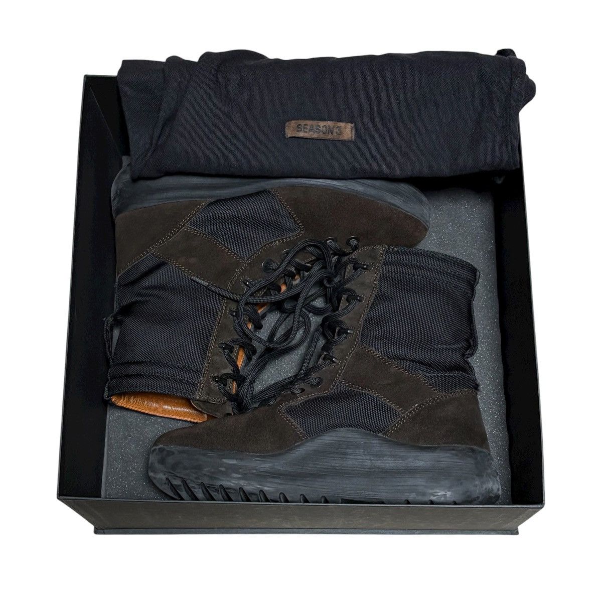 Adidas  Kanye West  Yeezy Yeezy Season Suede Techno Canvas Combat Boots |  Grailed