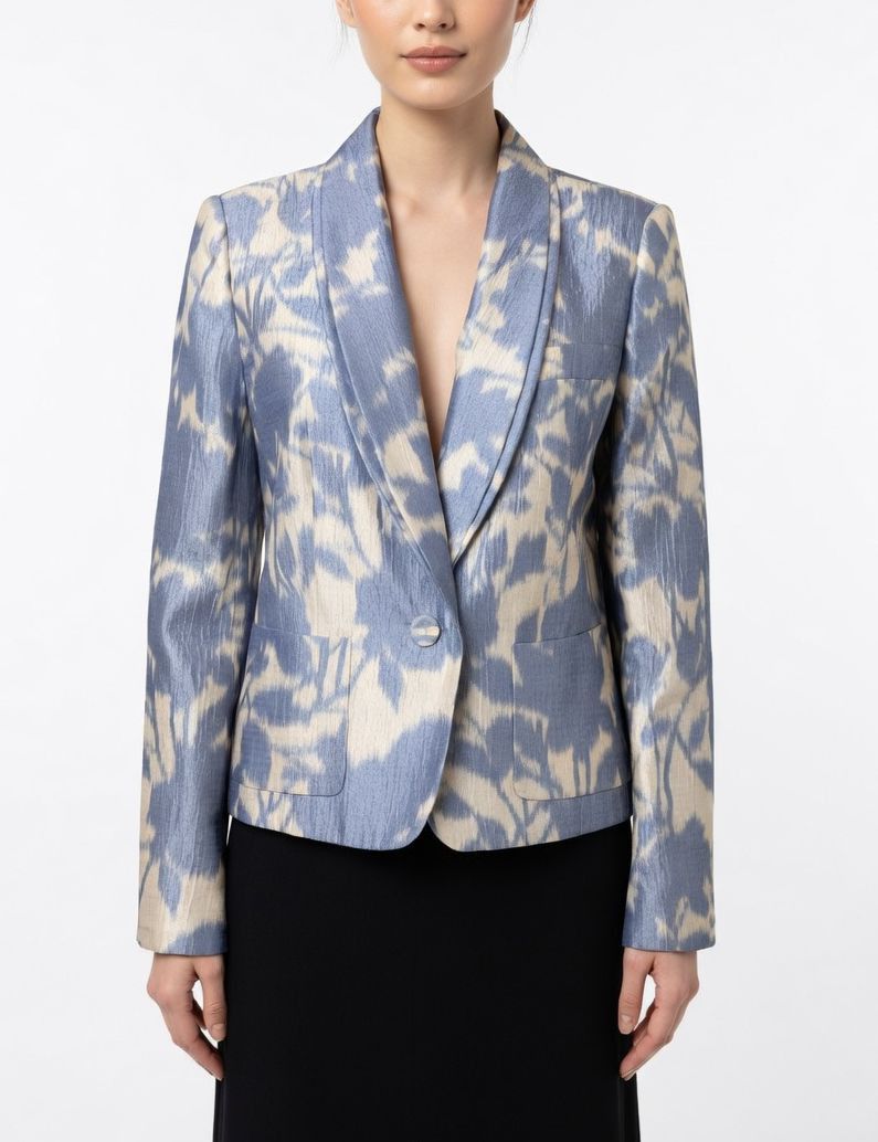 Escada ESCADA Silk Cotton Floral Print Blazer Jacket EU 42 Size L / US 10 / IT 46 - 1 Thumbnail